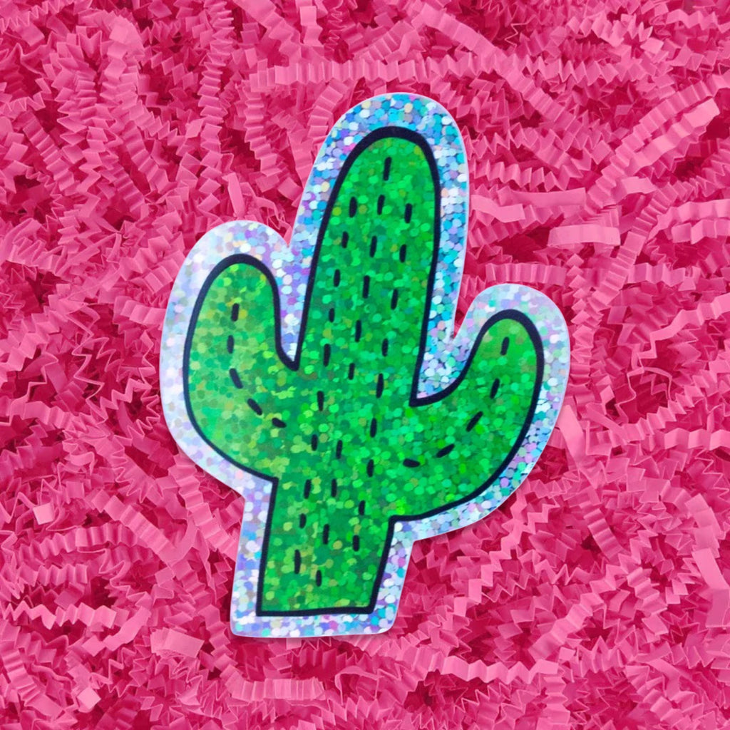 Glitter Cactus Sticker Stationary/Stickers/Cards Jenny Lemons 