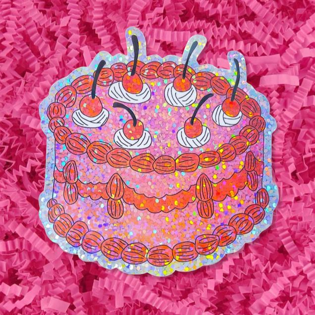 Glitter Cake Sticker Stationary/Stickers/Cards Jenny Lemons