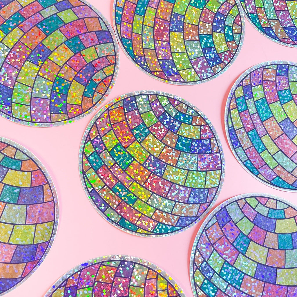 Glitter Disco Ball Sticker Stationary/Stickers/Cards Jenny Lemons 