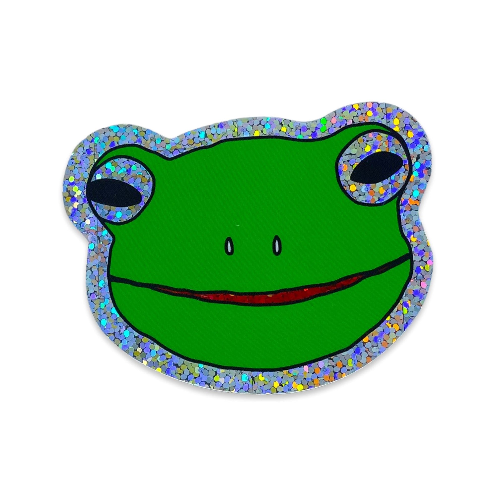 Glitter Green Froggy Face Sticker Stationary/Stickers/Cards Jenny Lemons
