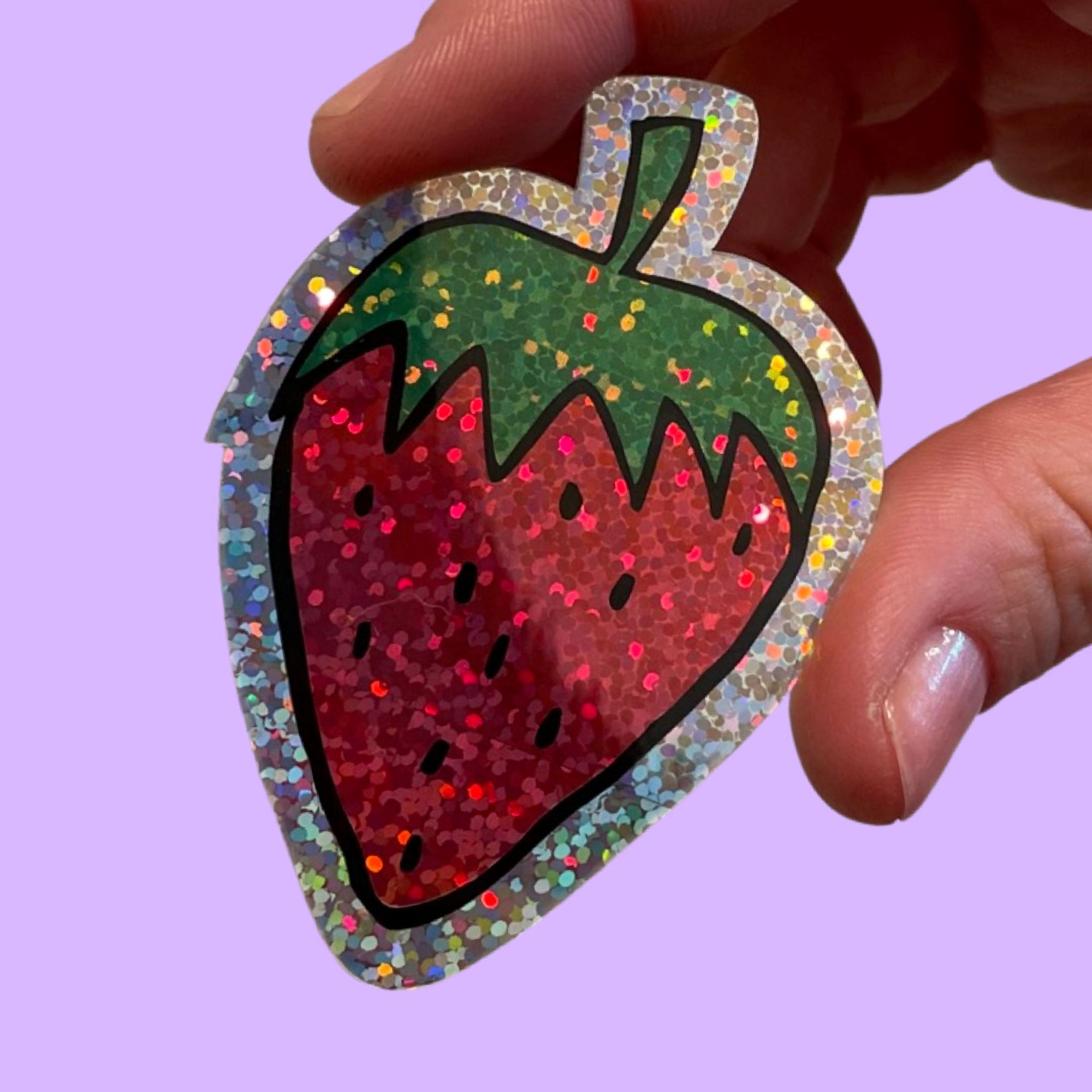 Glitter Strawberry Sticker Stickers Jenny Lemons
