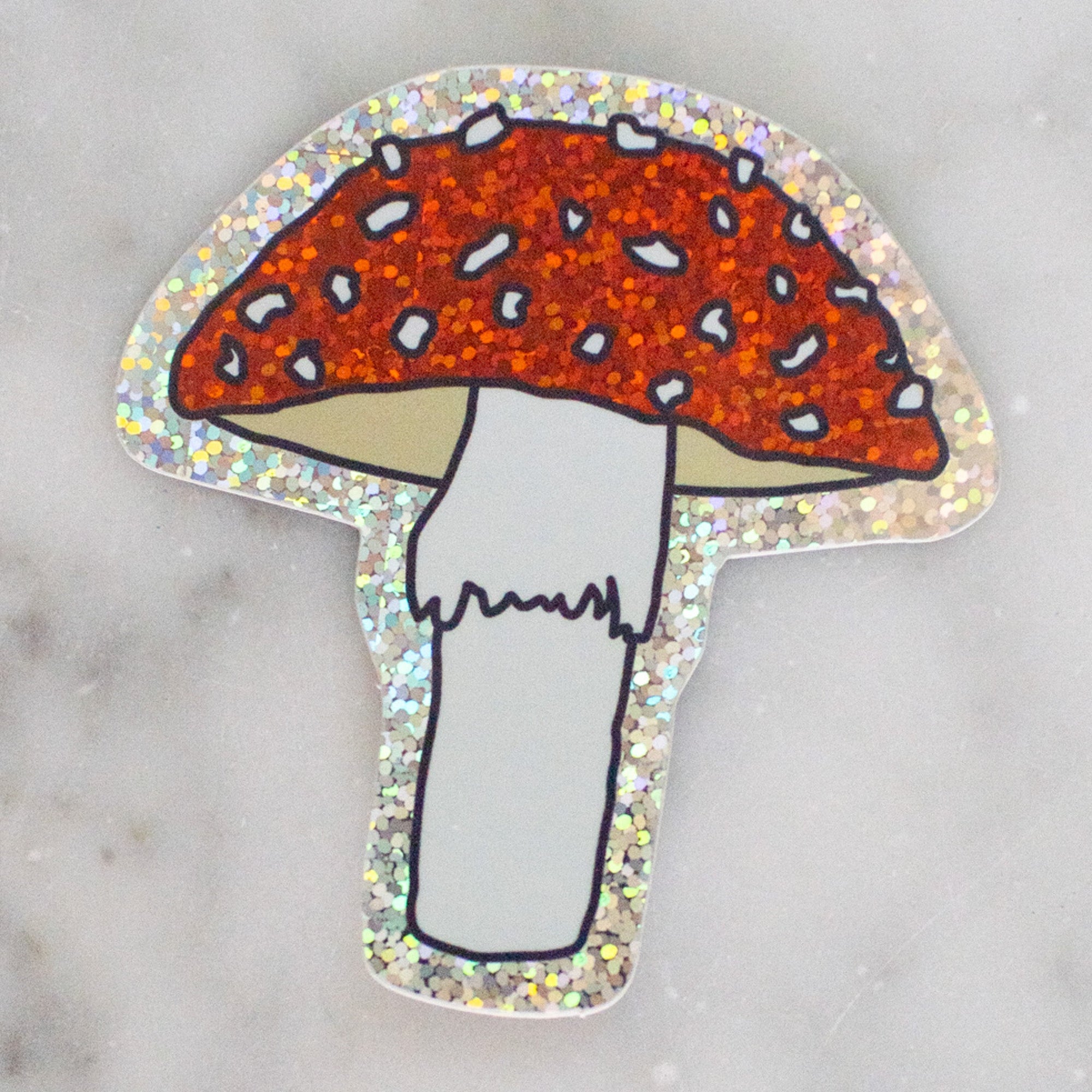 Glitter Toadstool Sticker Stationary/Stickers/Cards Jenny Lemons