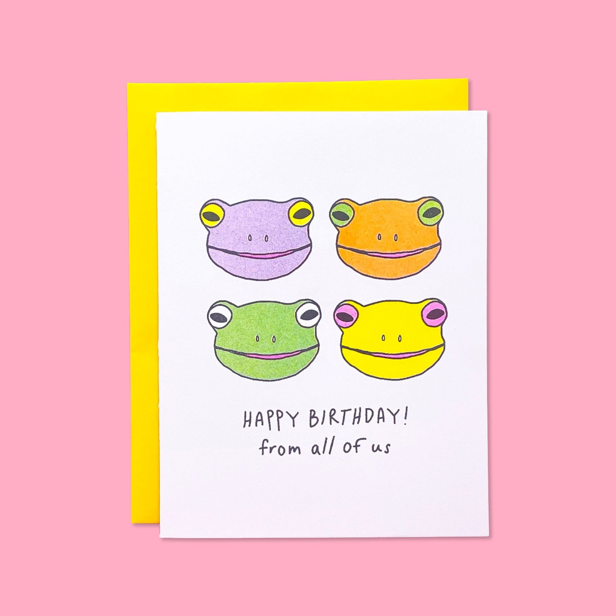 Happy Birthday From All Of Us Risograph Card Stationery/Stickers/Cards Jenny Lemons