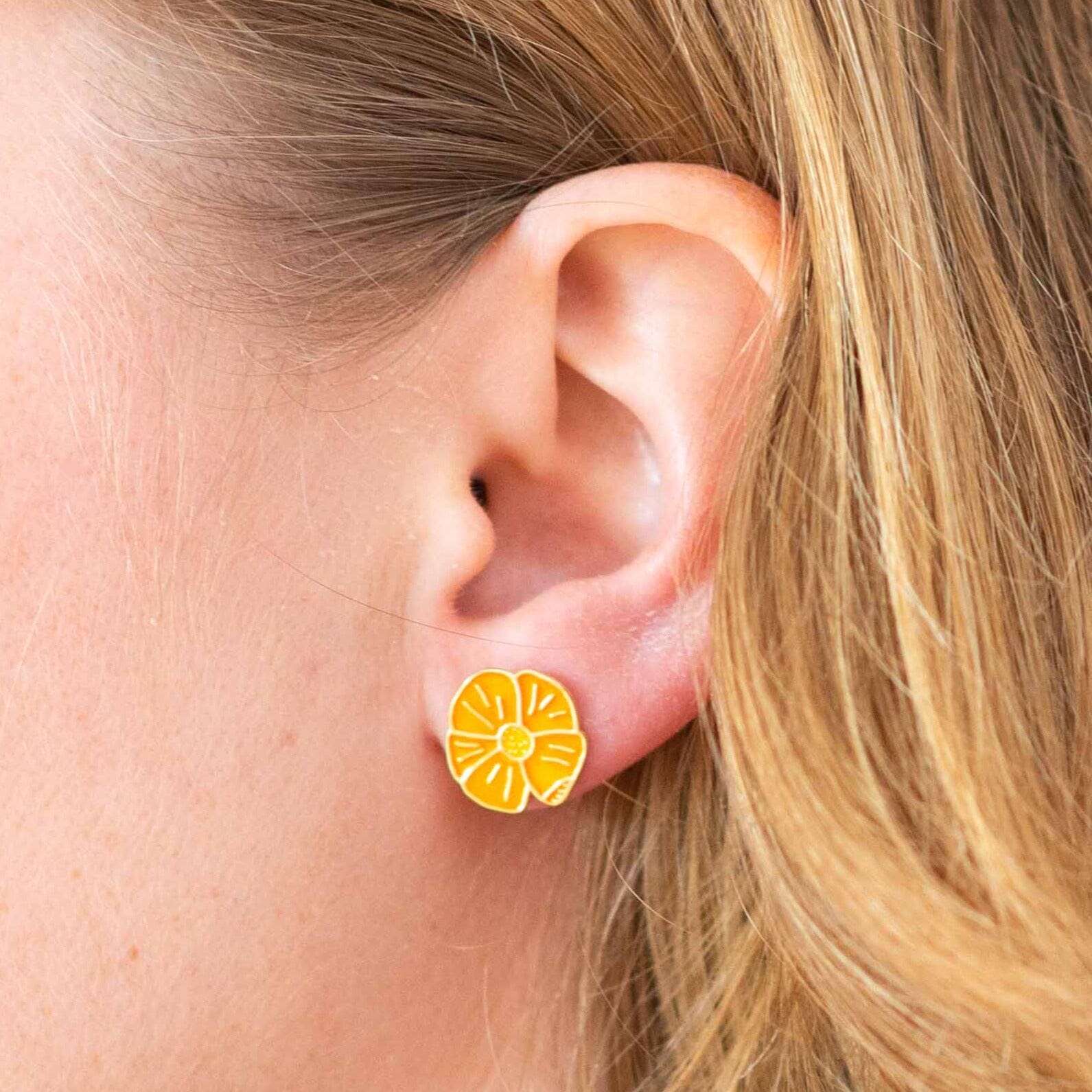 Poppy Enamel Earrings Jewelry Jenny Lemons