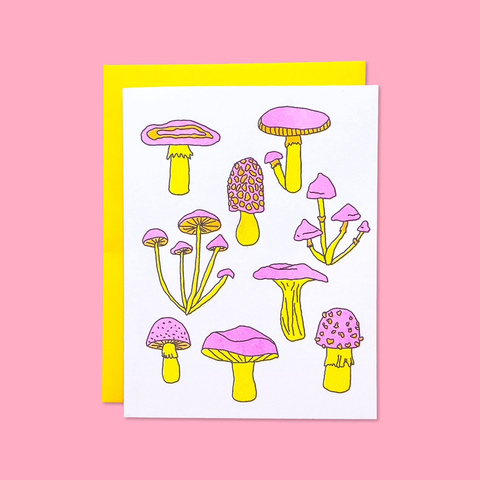 Shrooms Everyday Risograph Card Stationery/Stickers/Cards Jenny Lemons