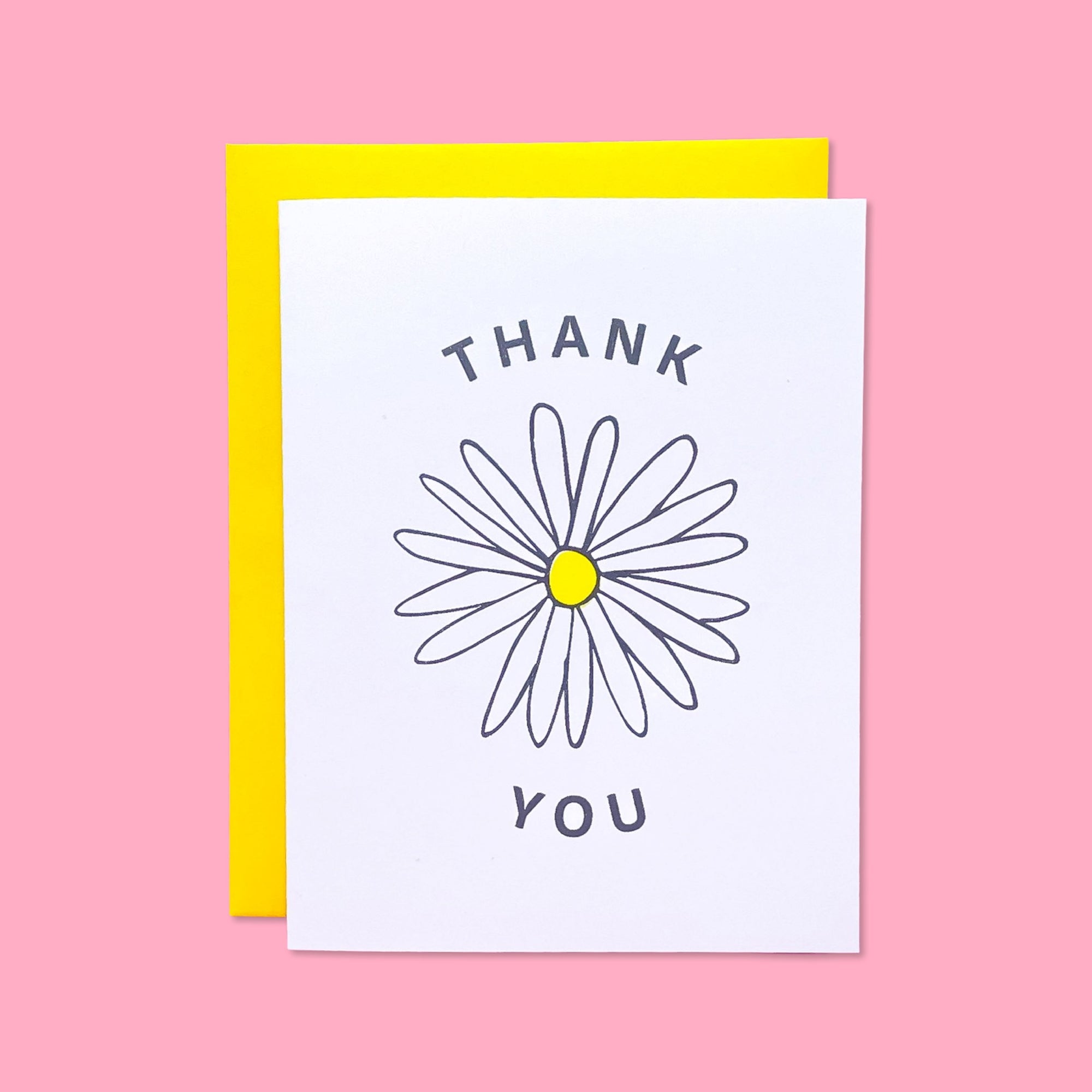 Thank You Daisy Risograph Card Stationery/Stickers/Cards Jenny Lemons