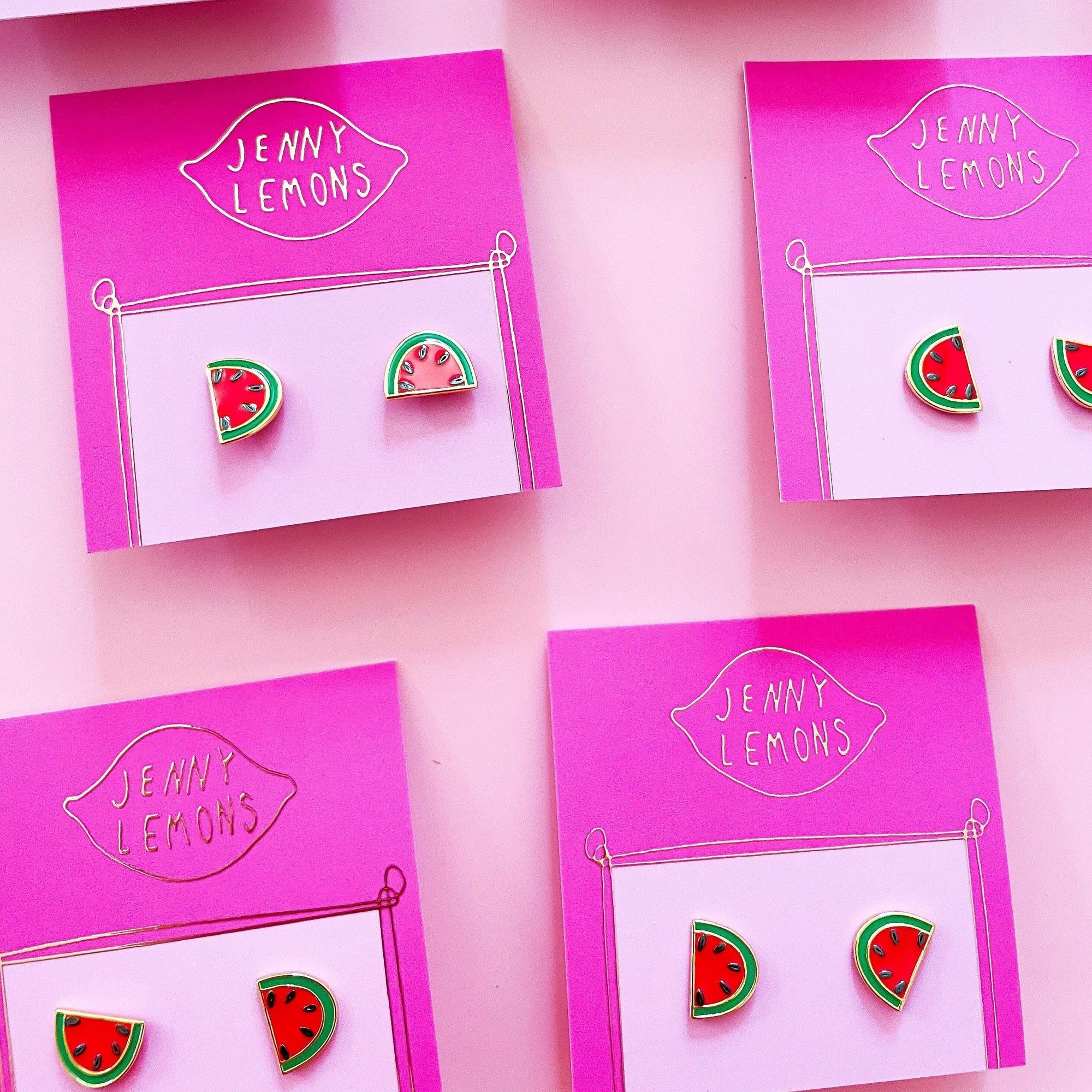 Watermelon Enamel Earrings Jewelry Jenny Lemons