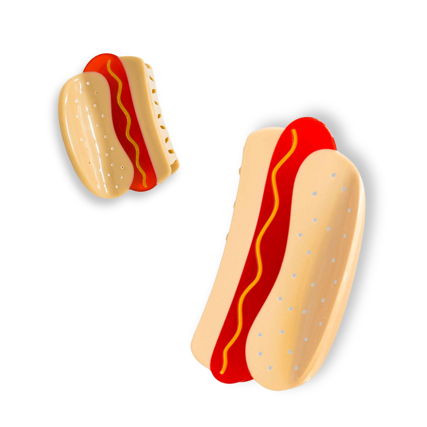 Hot Dog Mini & Me Hair Claw Set