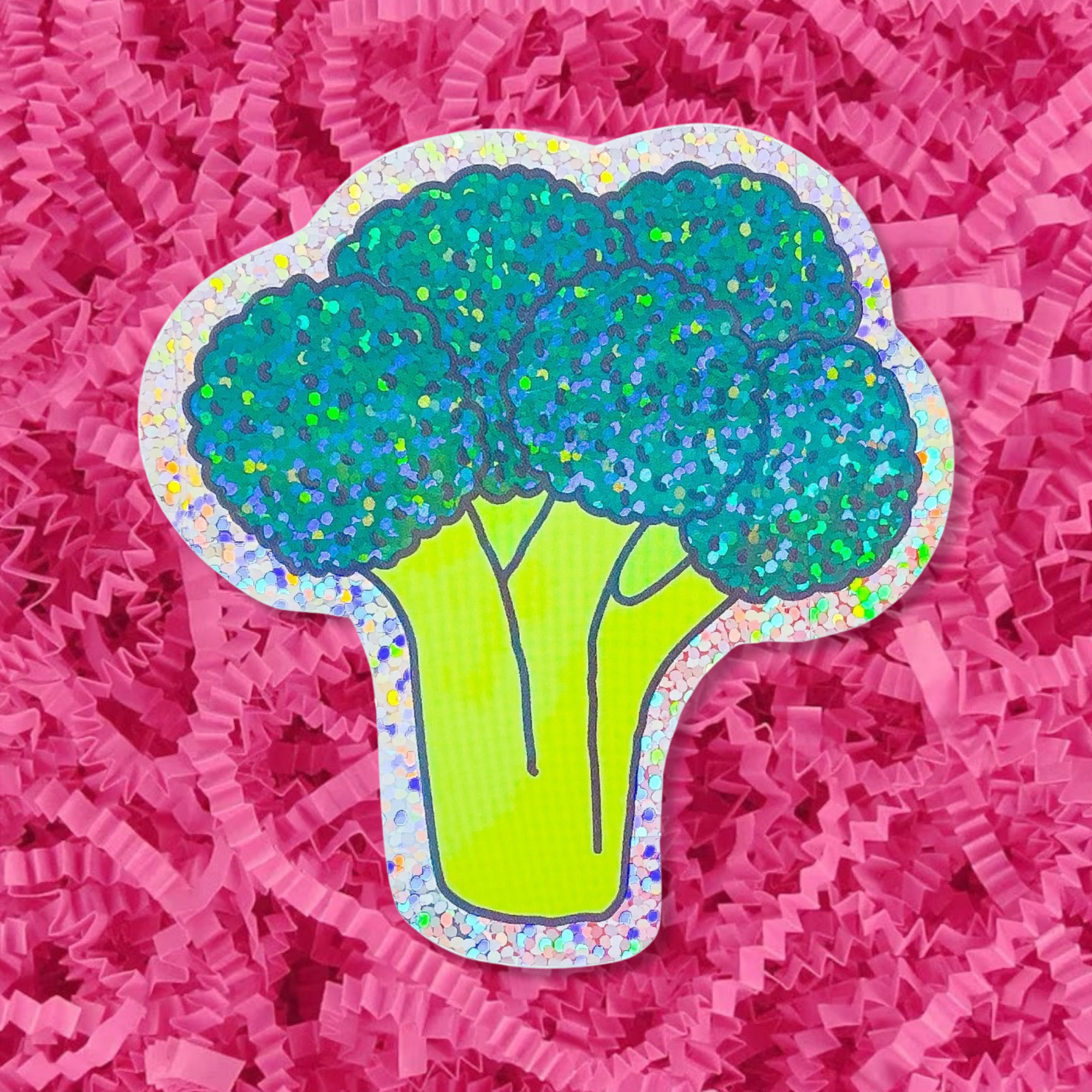 Glitter Broccoli Sticker