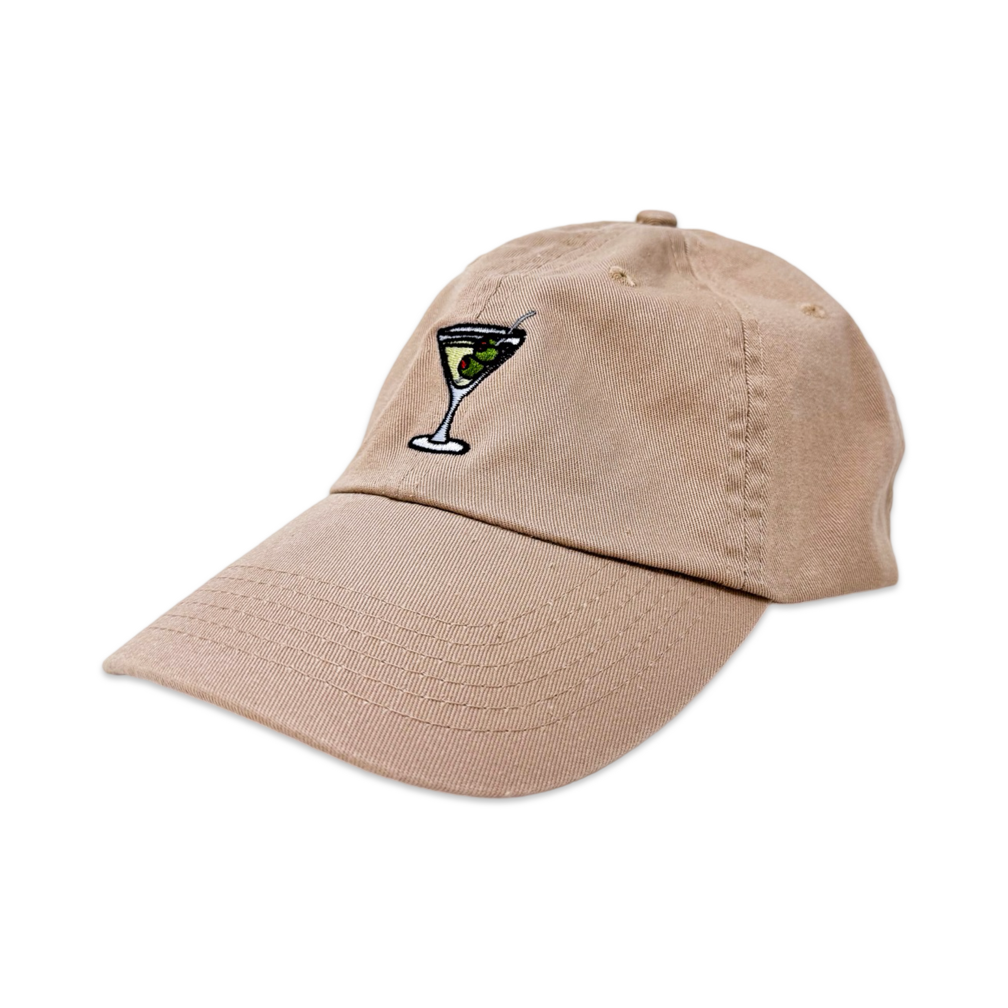 Tan Martini Embroidered Hat