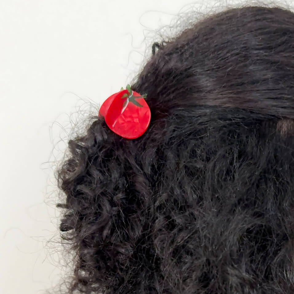 Mini Tomato Hair Claw Clip