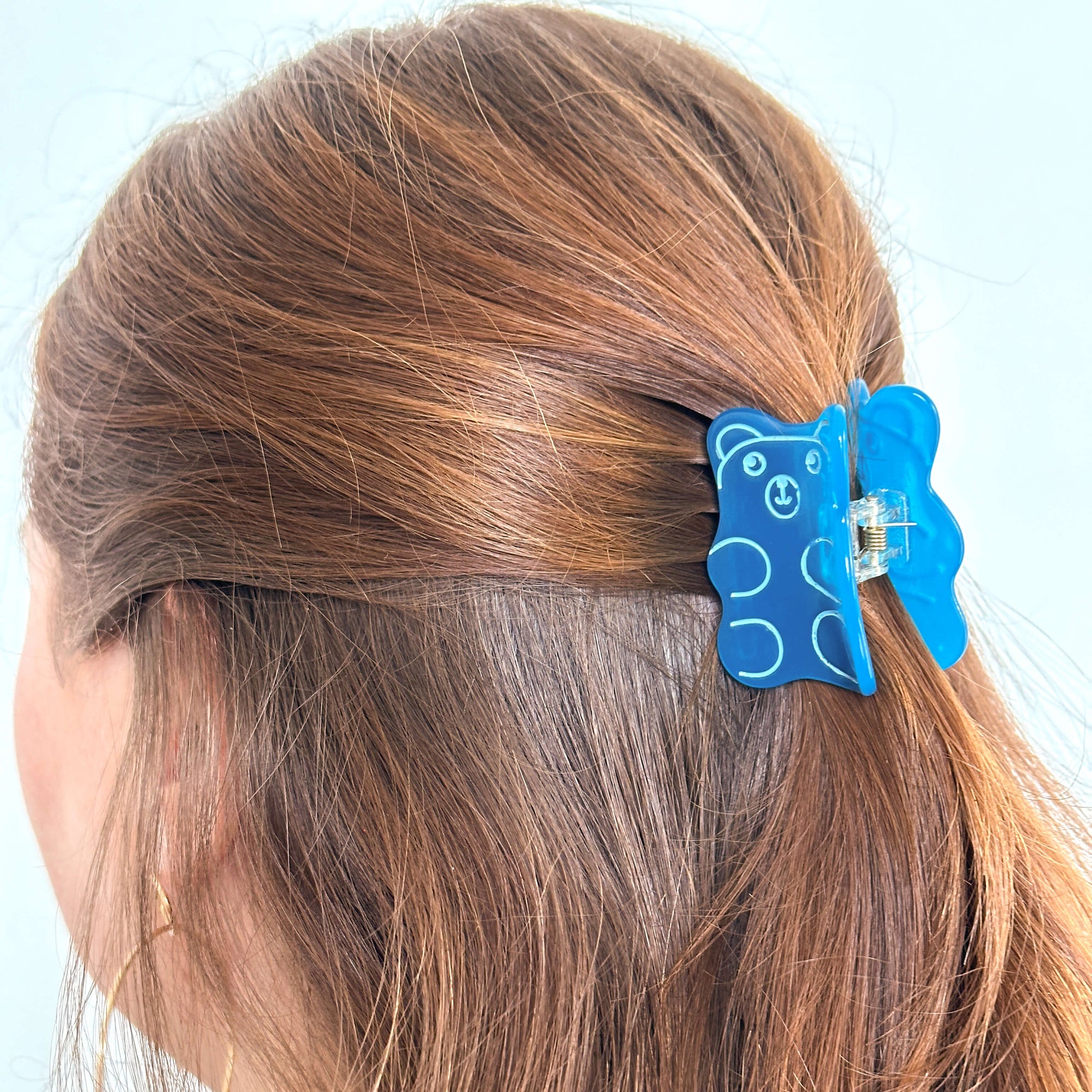 Mini Blue Gummy Bear Hair Claw Clip