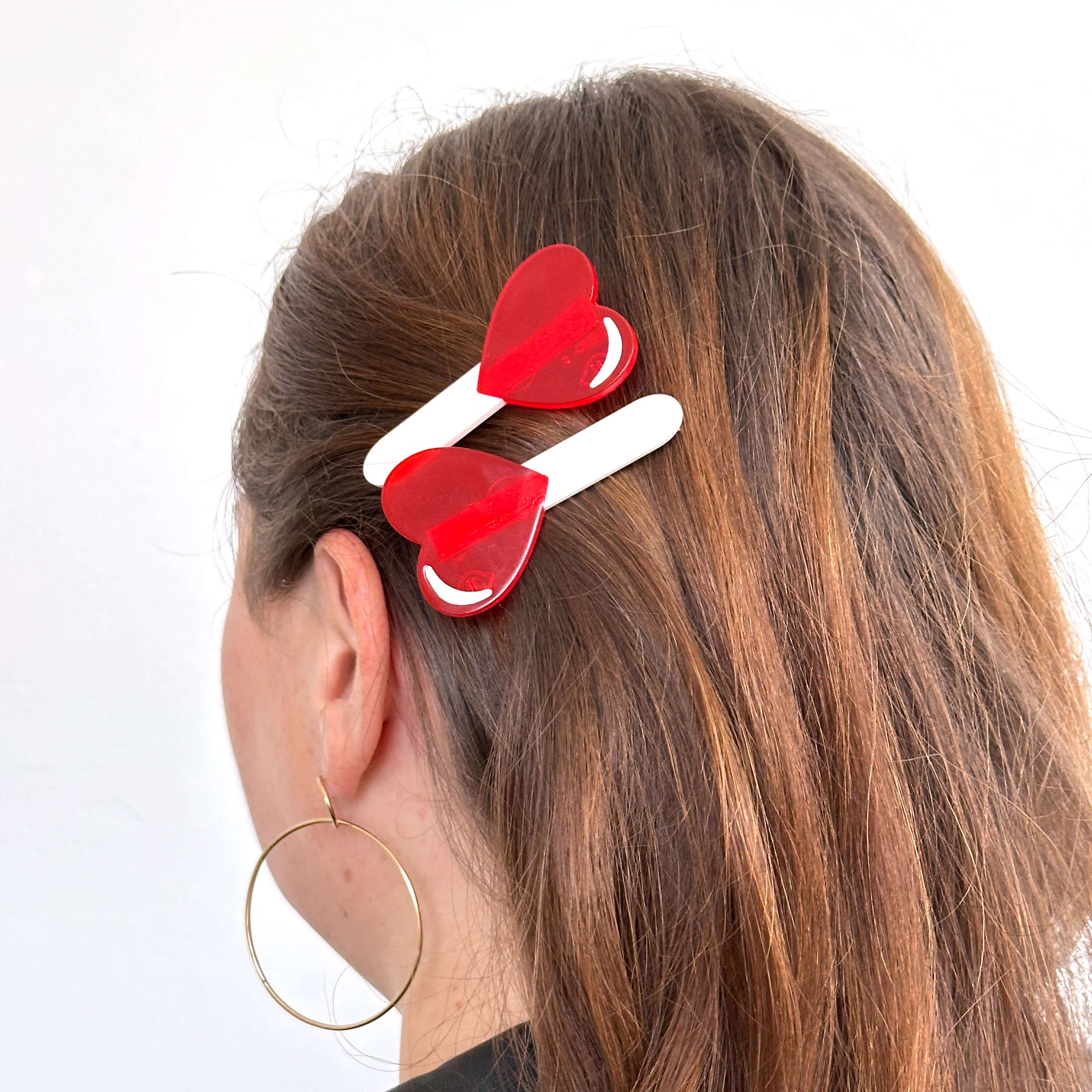 Heart Lollipop Alligator Hair Clip Set