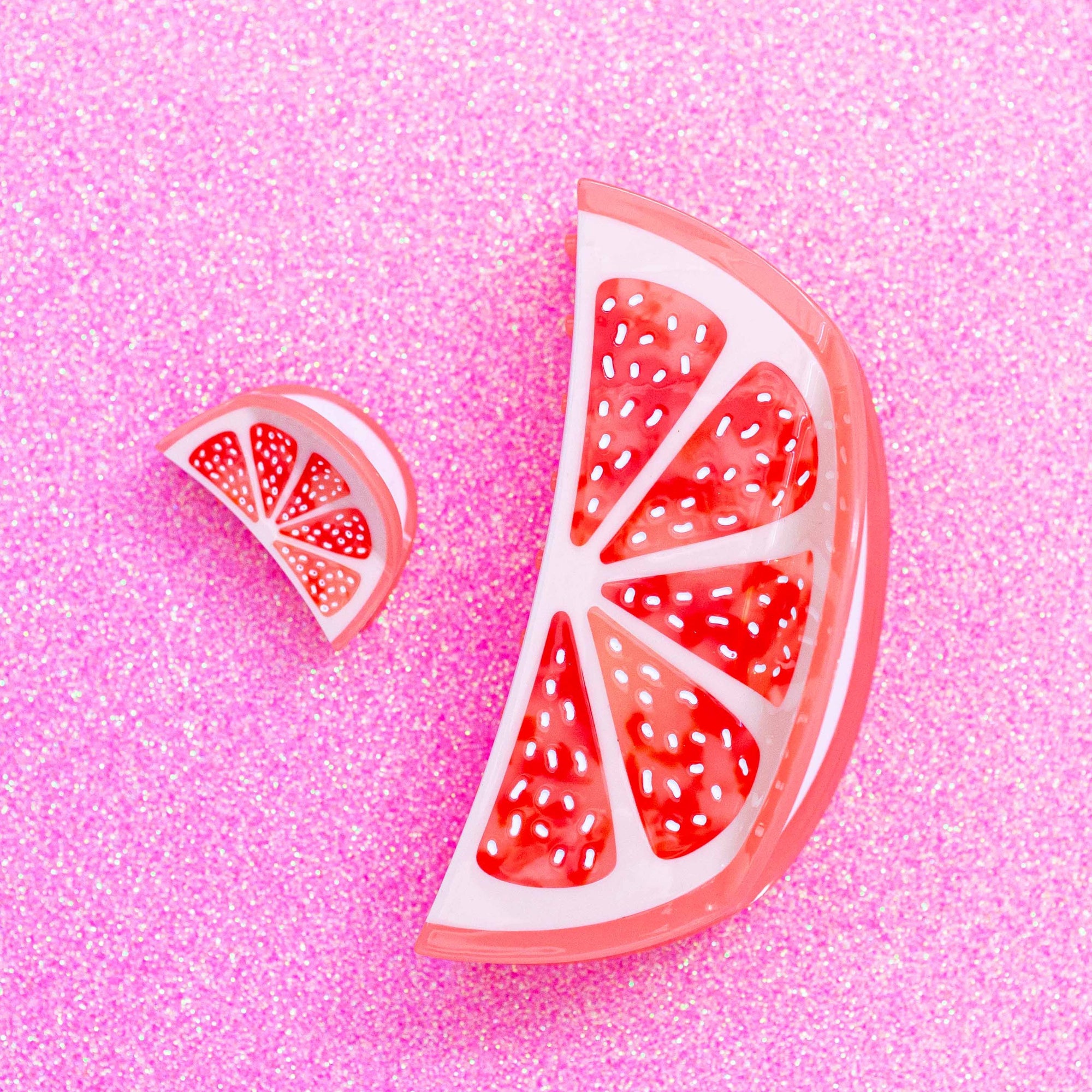 Mini Grapefruit Slice Hair Claw Clip