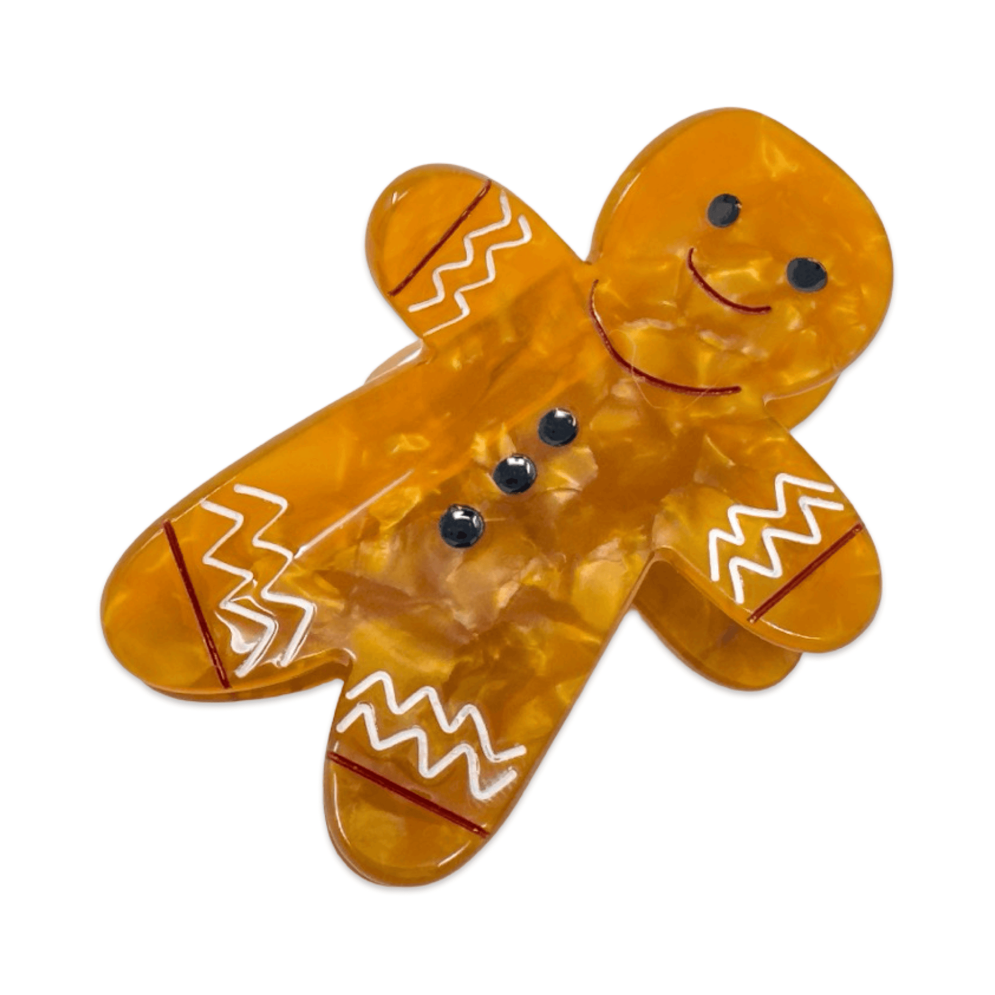 Midi Gingerbread Holiday Cookie Hair Claw Clip