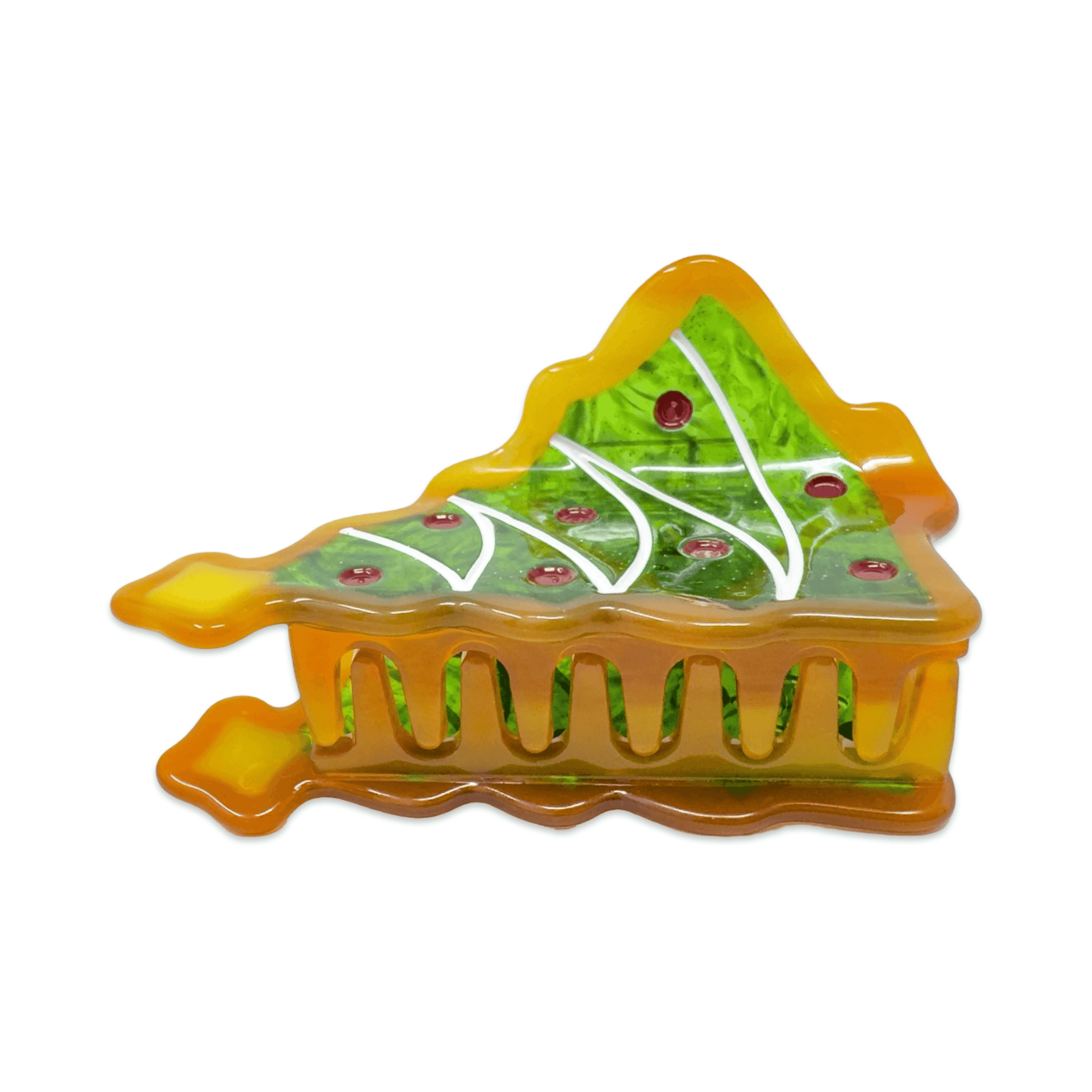 Midi Christmas Tree Holiday Cookie Hair Claw Clip