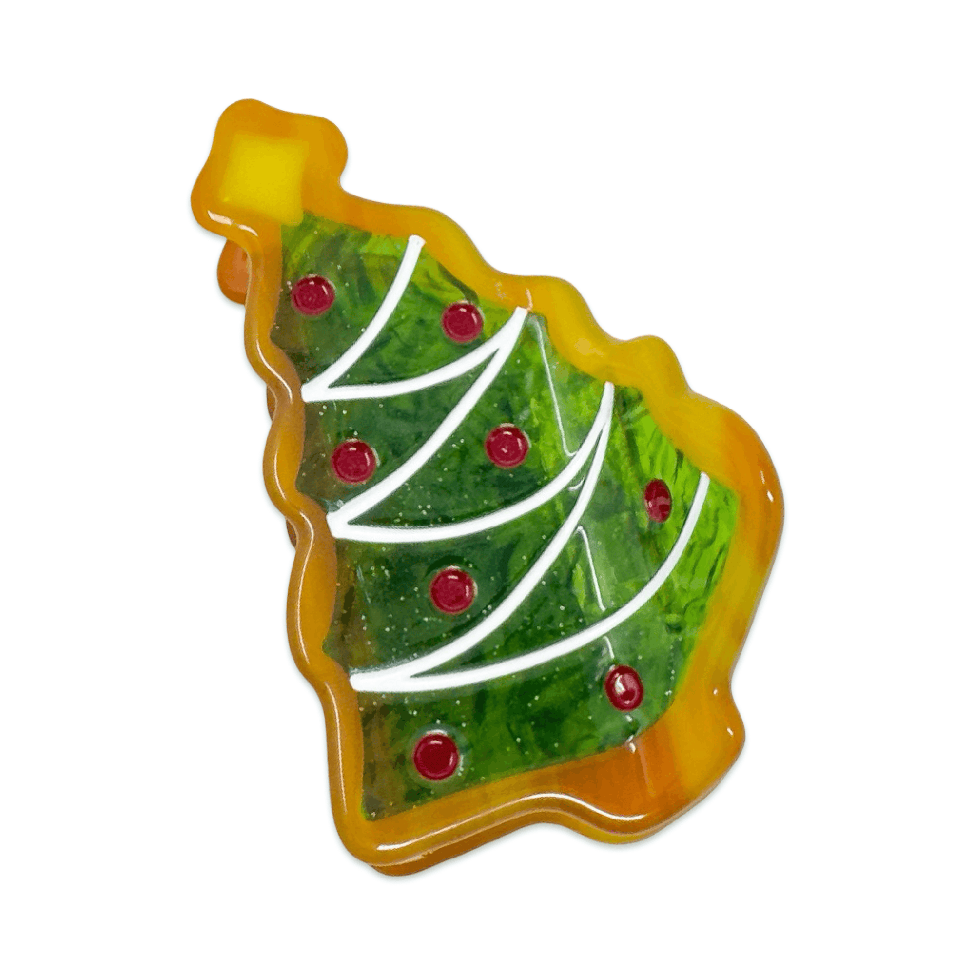 Midi Christmas Tree Holiday Cookie Hair Claw Clip
