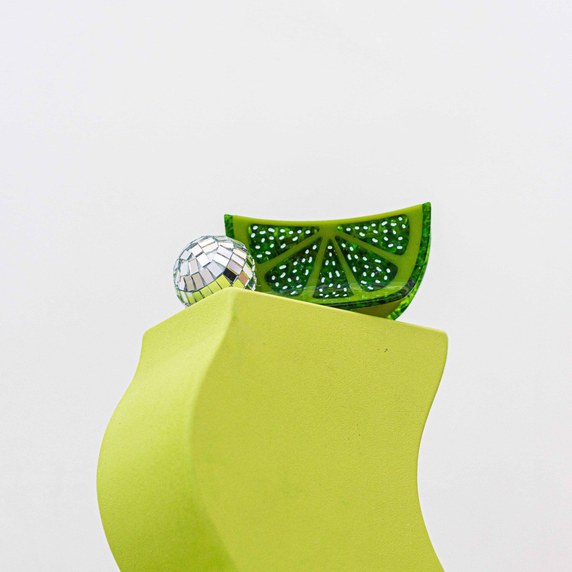 Large Lime Slice Hair Claw