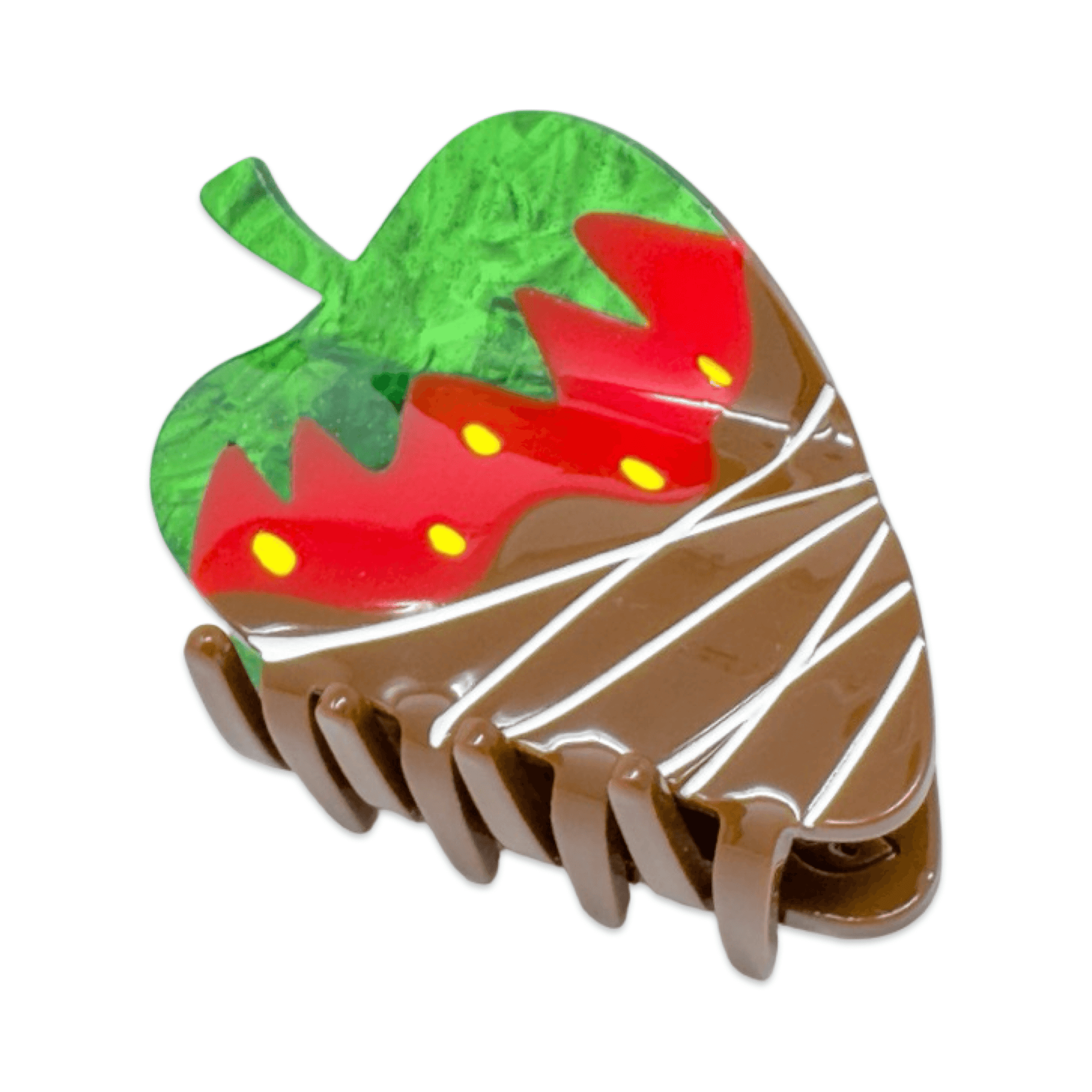 Midi Chocolate Covered Strawberry Hair Claw Clip