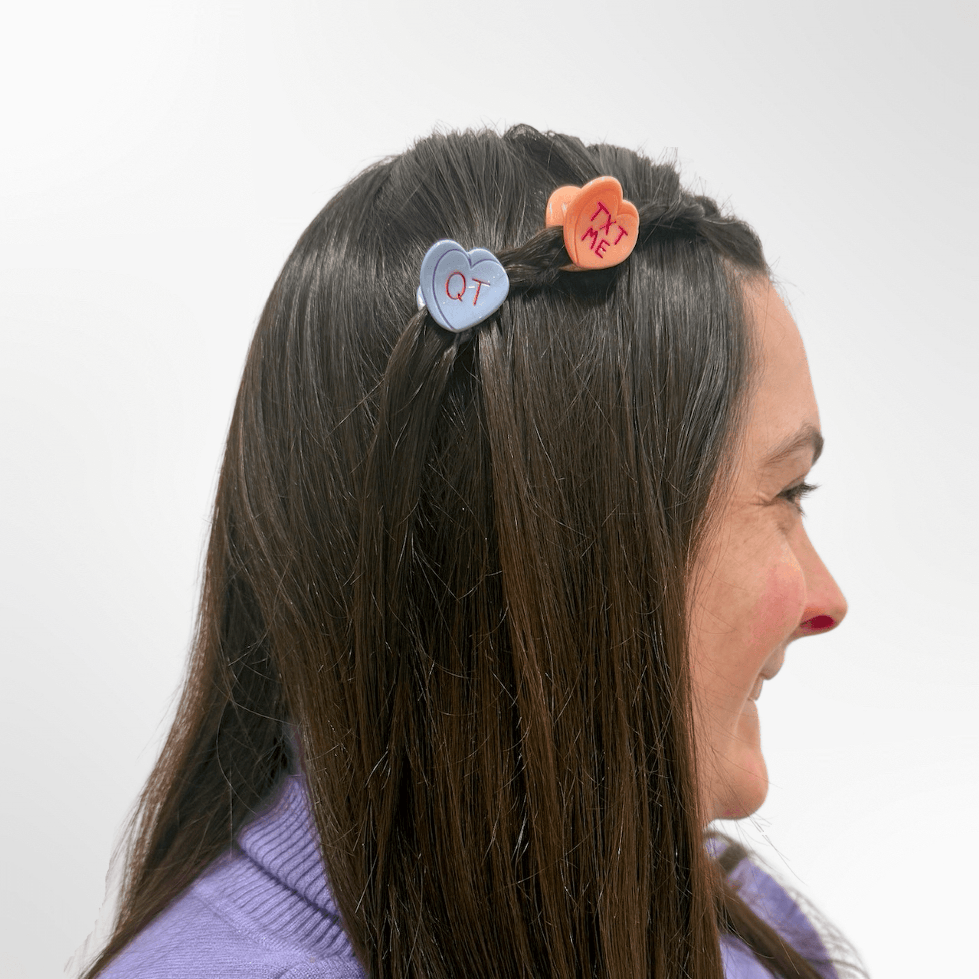 Micro Candy Hearts Hair Claw Clip Set