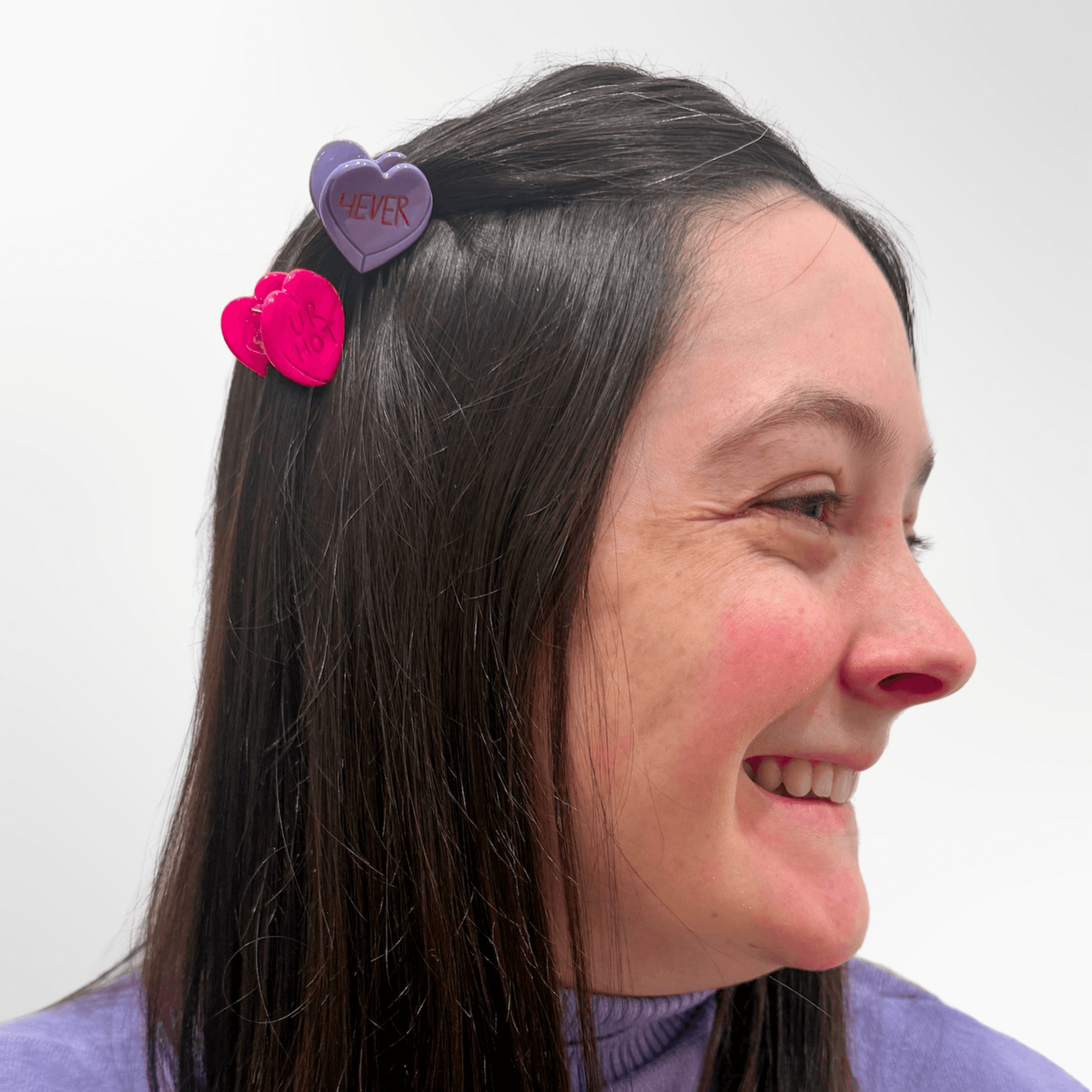 Micro Candy Hearts Hair Claw Clip Set