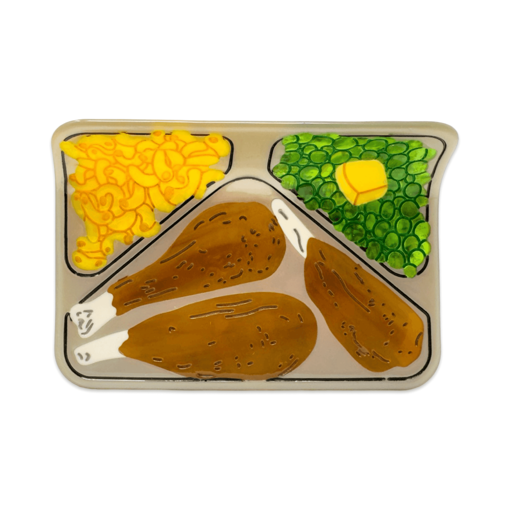 Large TV Dinner Hair Claw Clip