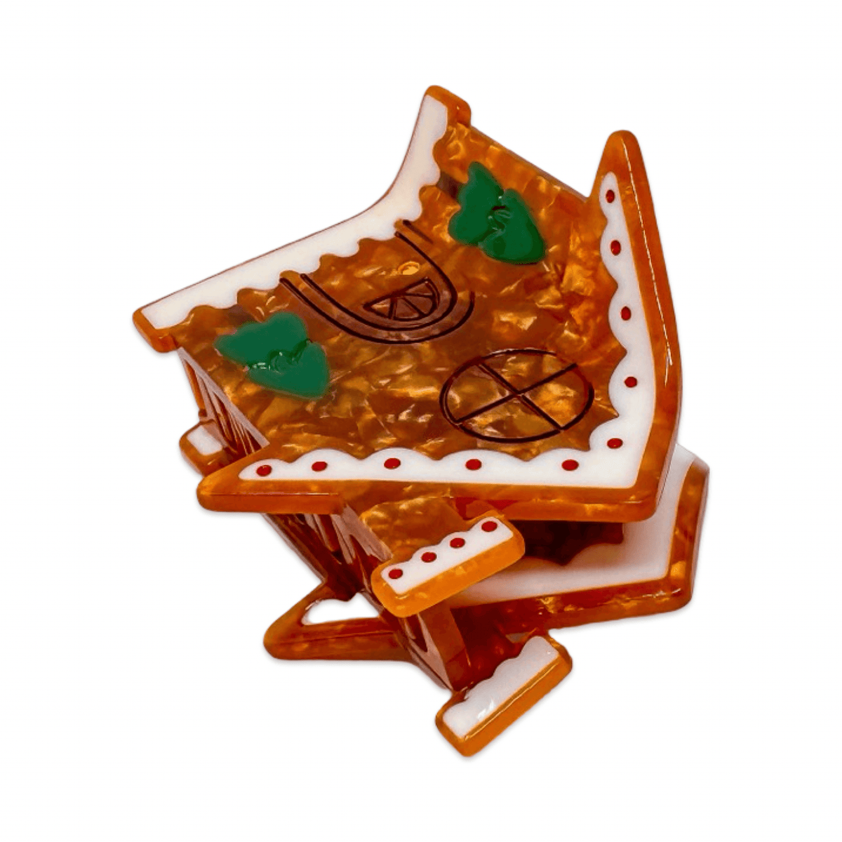 Midi Gingerbread House Holiday Cookie Hair Claw Clip