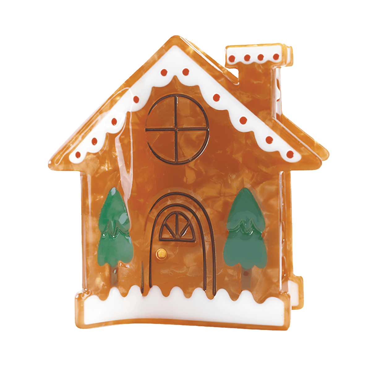Midi Gingerbread House Holiday Cookie Hair Claw Clip
