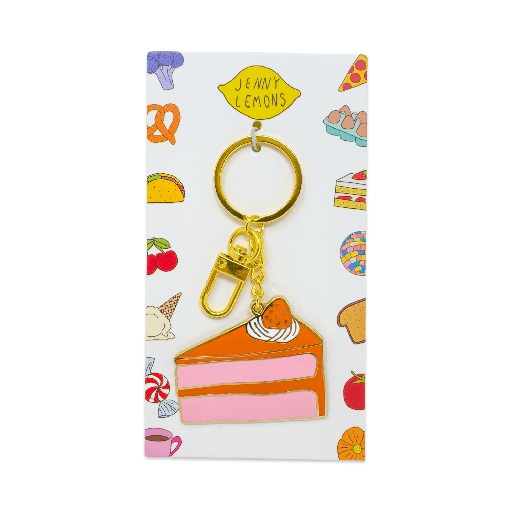 Cake Slice Enamel Bag Charm & Keychain