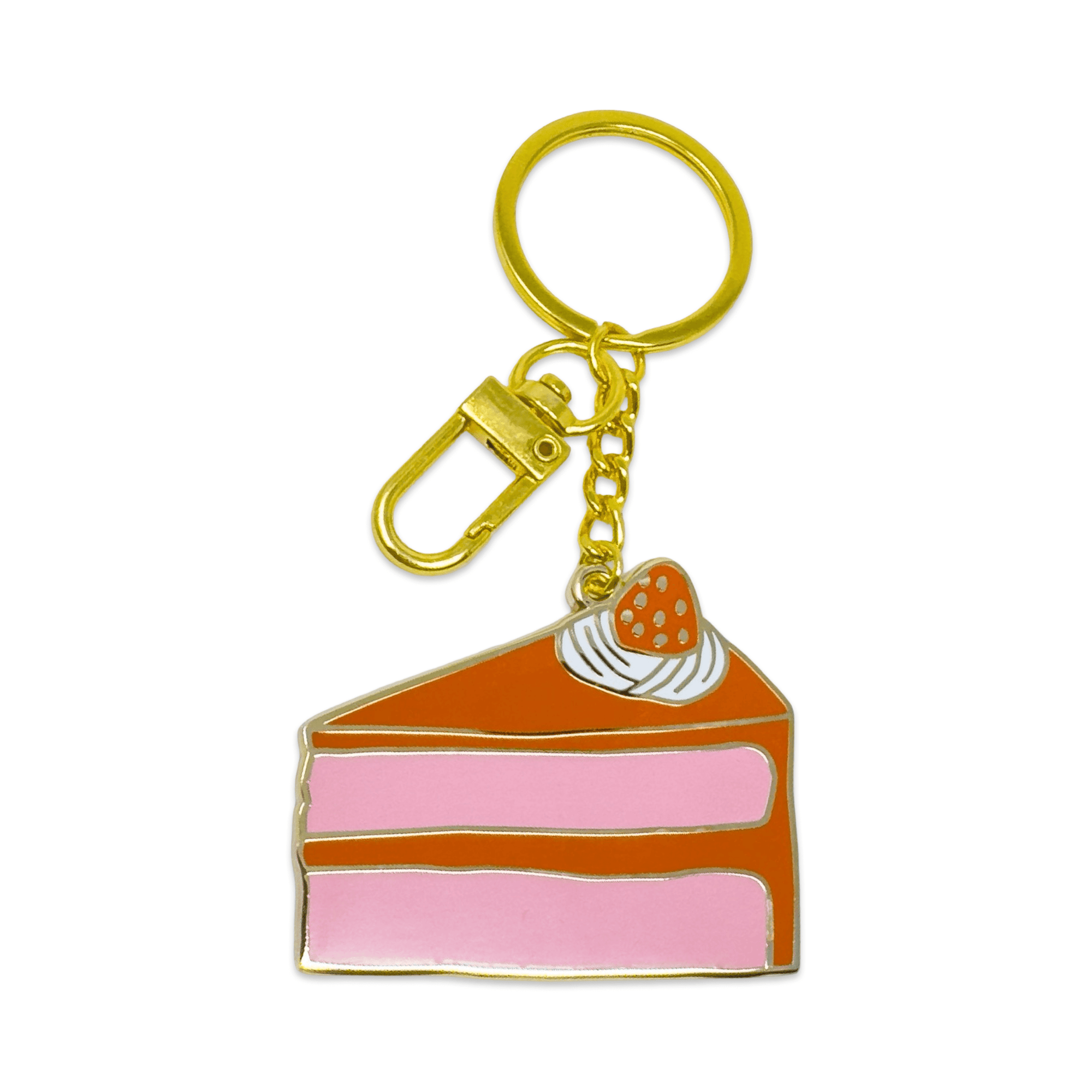Cake Slice Enamel Bag Charm & Keychain