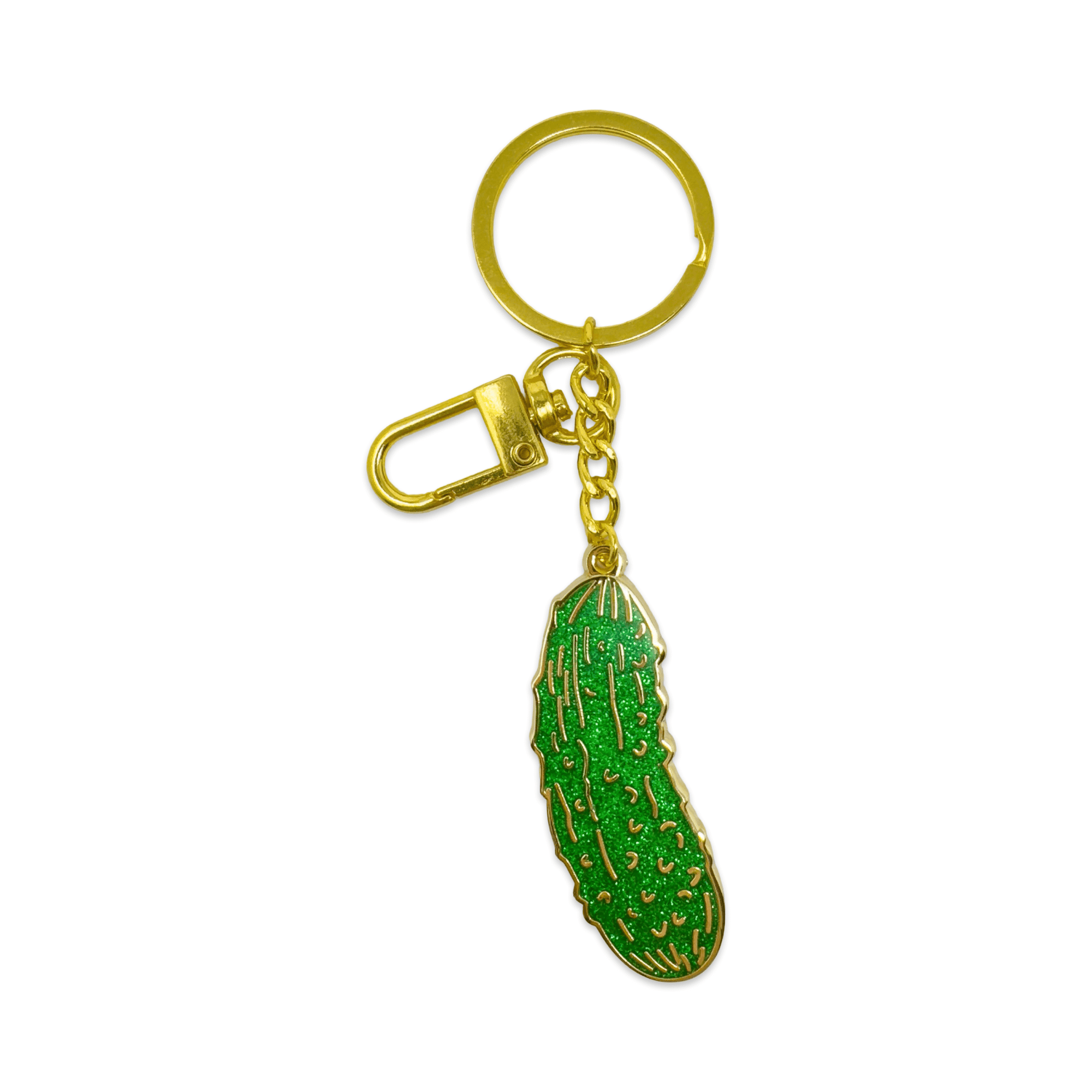 Pickle Enamel Bag Charm & Keychain