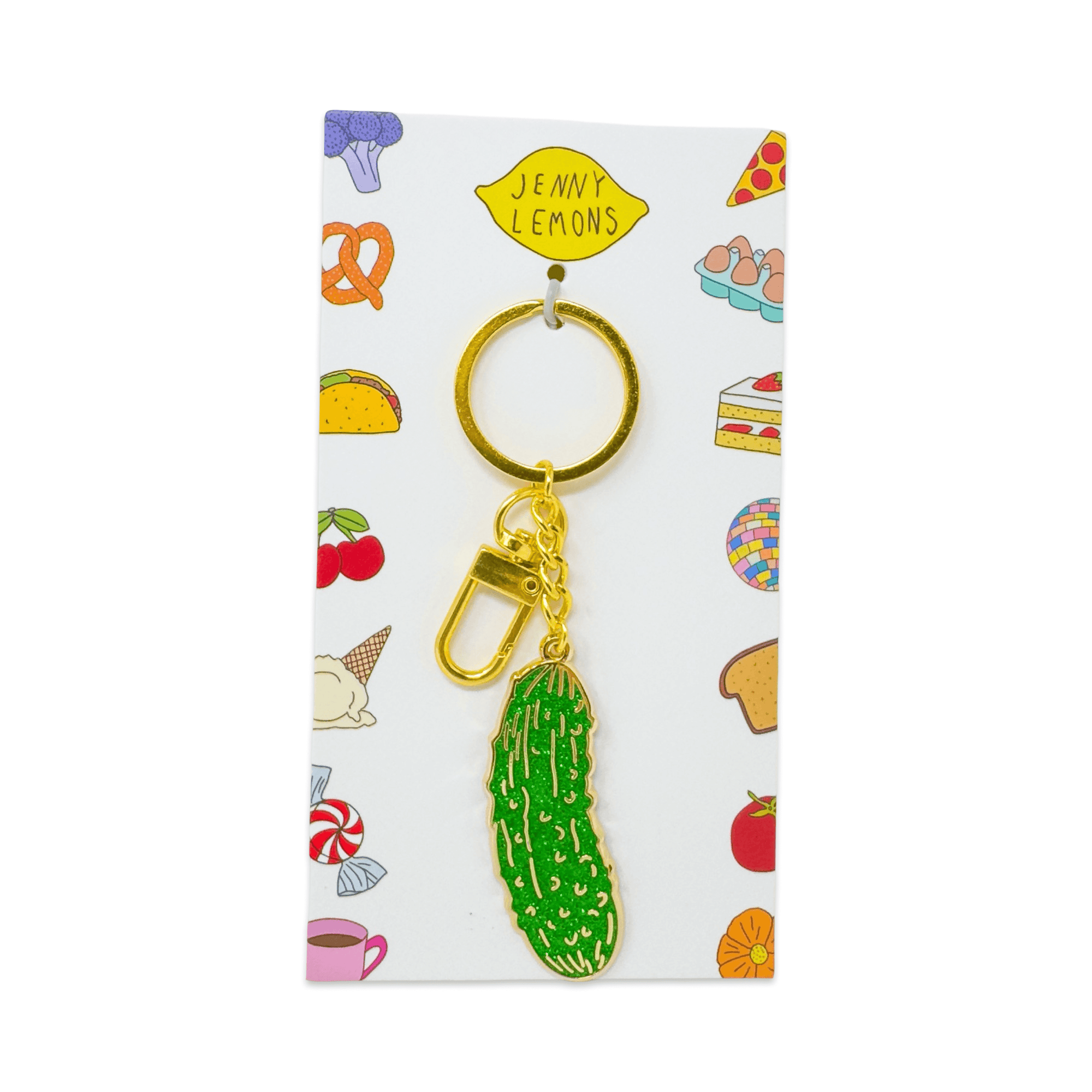Pickle Enamel Bag Charm & Keychain