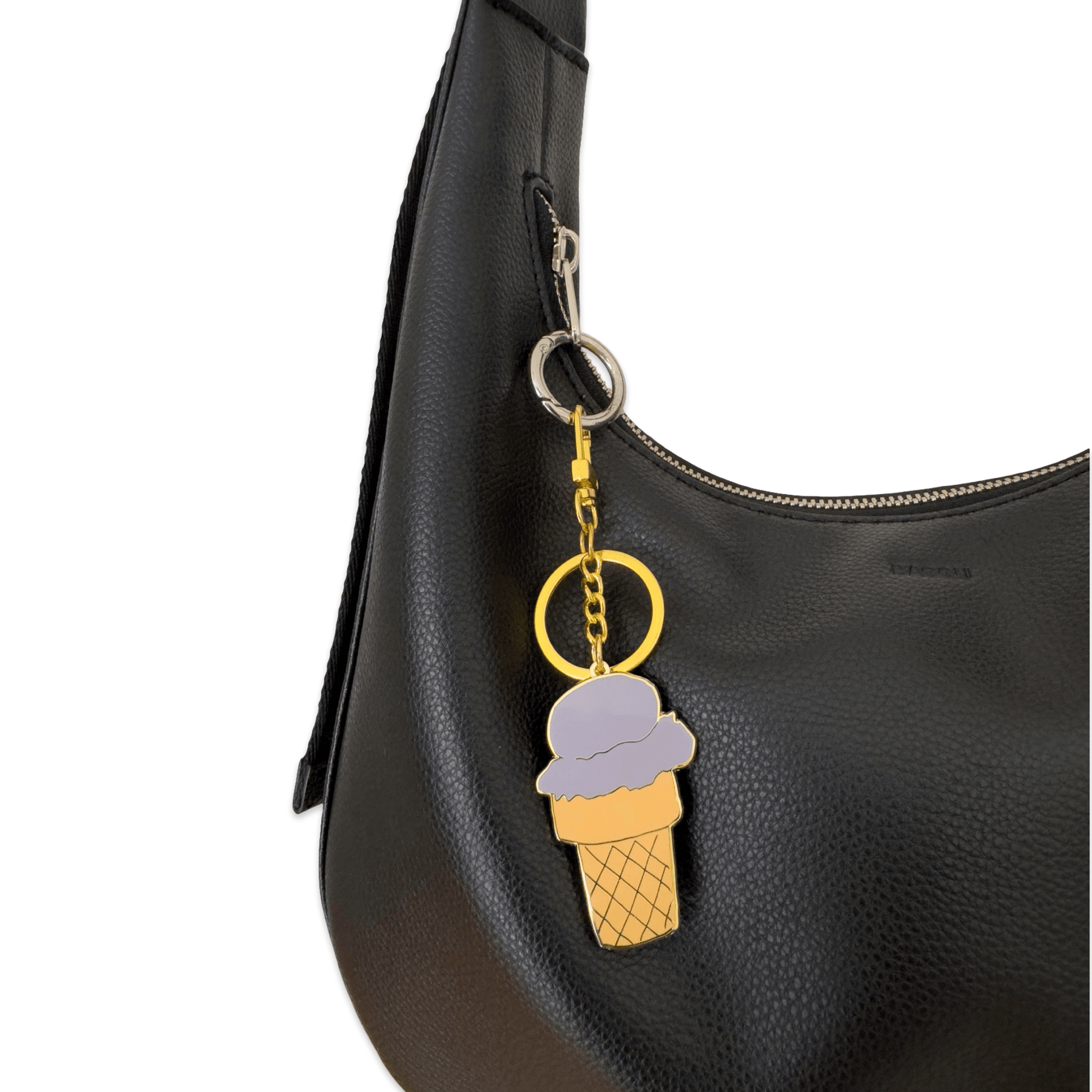 Ice Cream Cone Enamel Bag Charm & Keychain