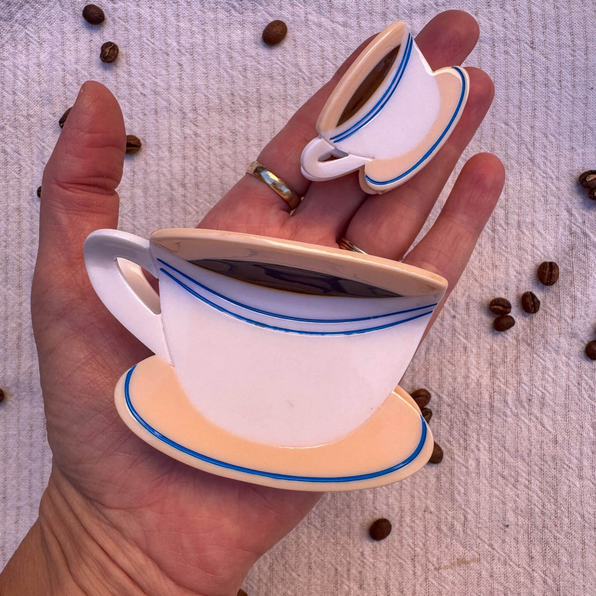 Large Diner Coffee Hair Claw Clip