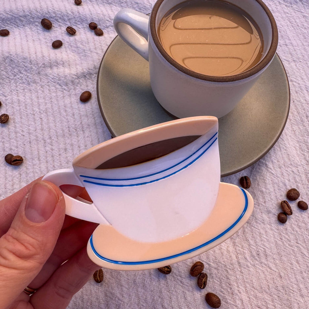 Large Diner Coffee Hair Claw Clip