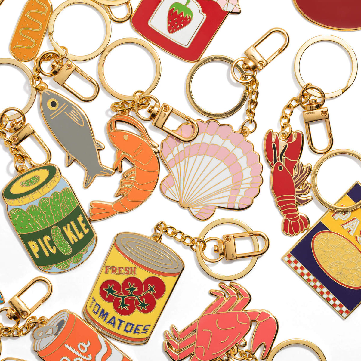 Scallop Enamel Bag Charm & Keychain