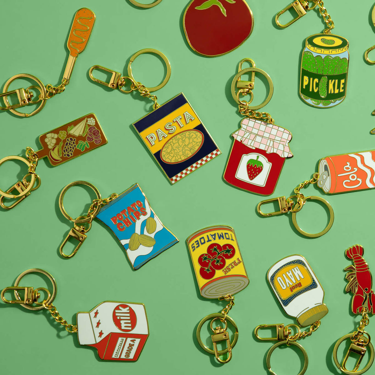 Charcuterie Enamel Bag Charm & Keychain