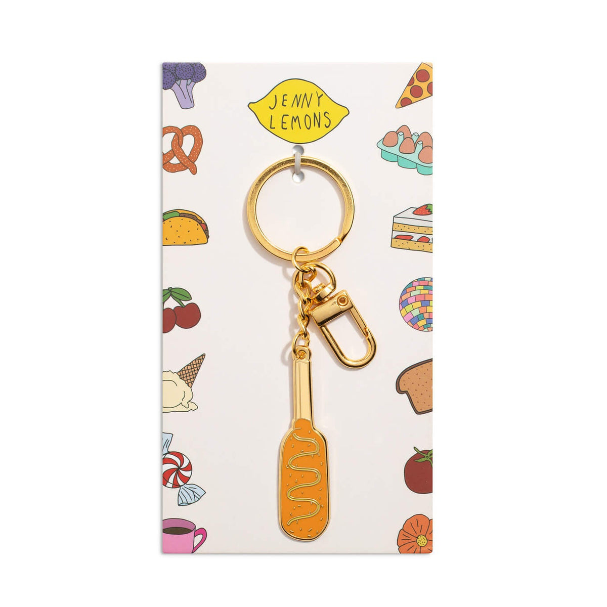 Corn Dog Enamel Bag Charm & Keychain