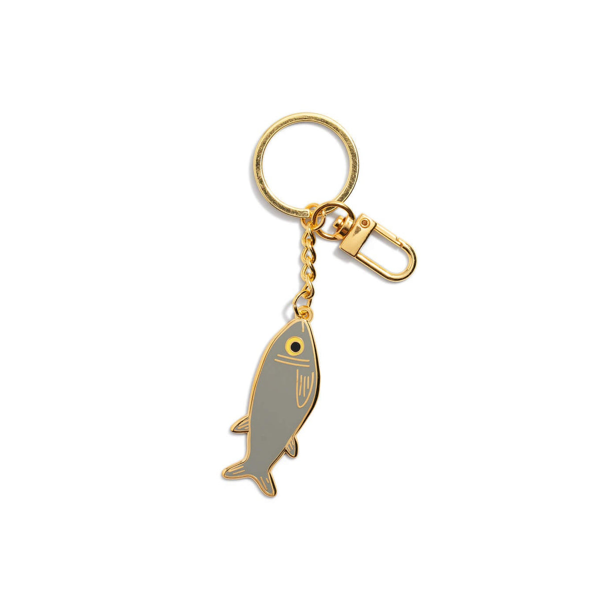 Sardine Enamel Bag Charm & Keychain