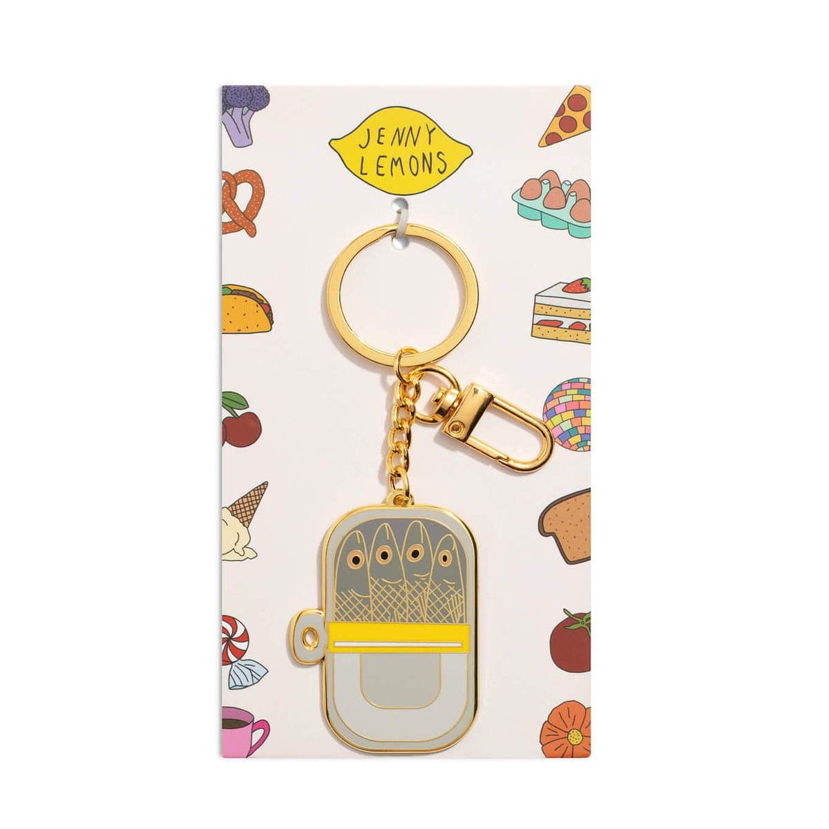 Tinned Fish Enamel Bag Charm & Keychain