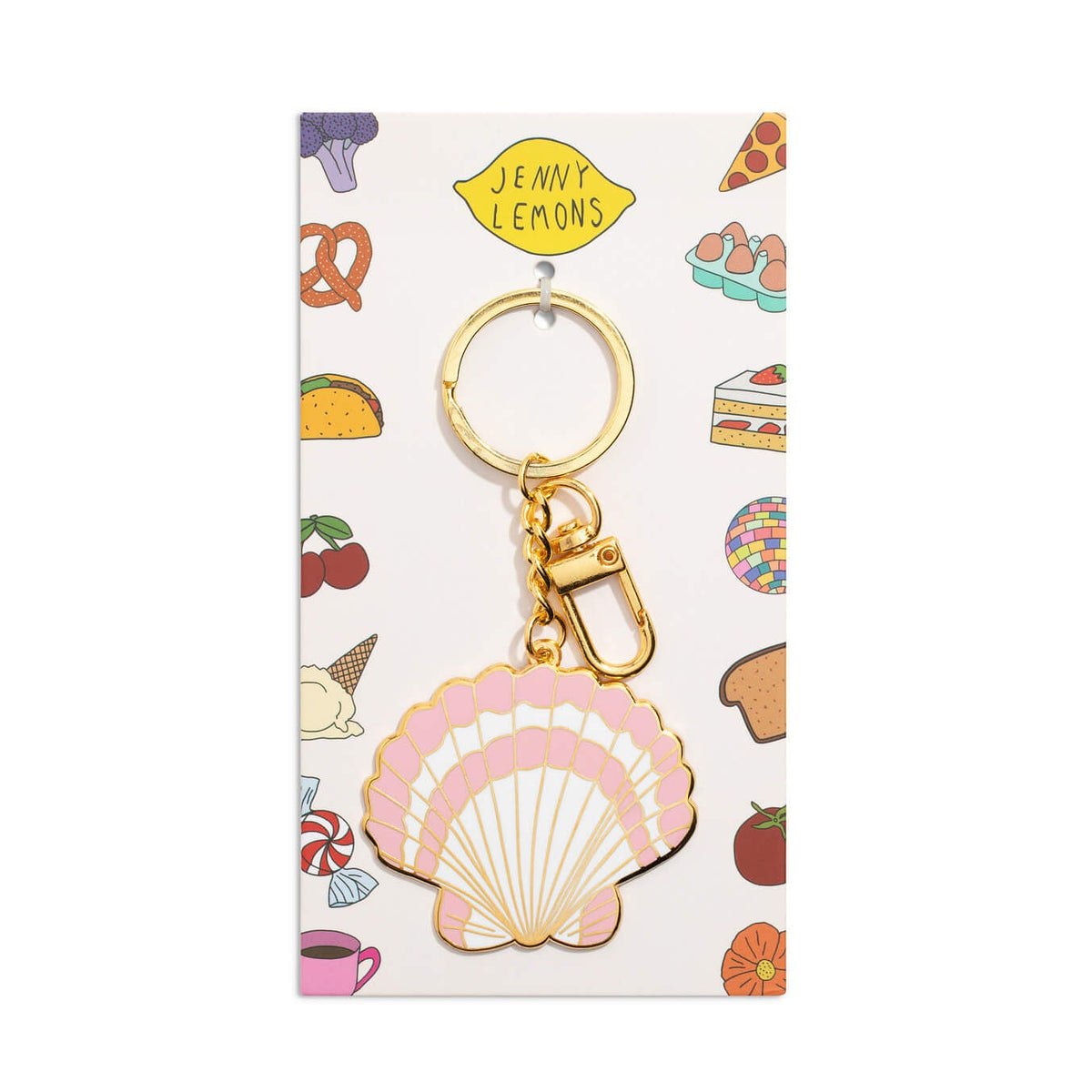 Scallop Enamel Bag Charm & Keychain