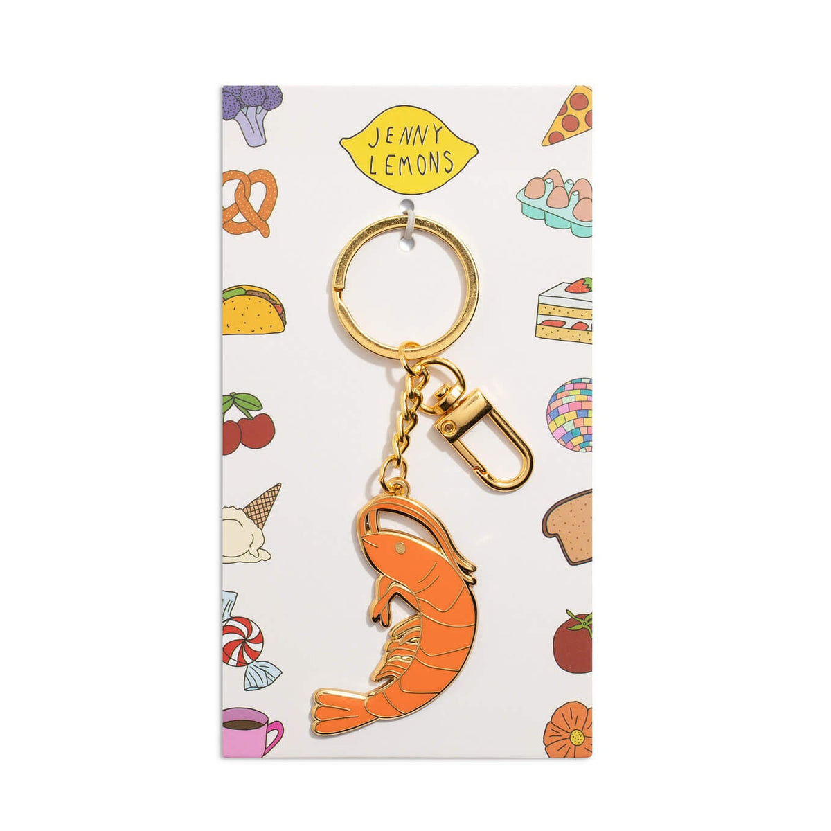 Shrimp Enamel Bag Charm & Keychain