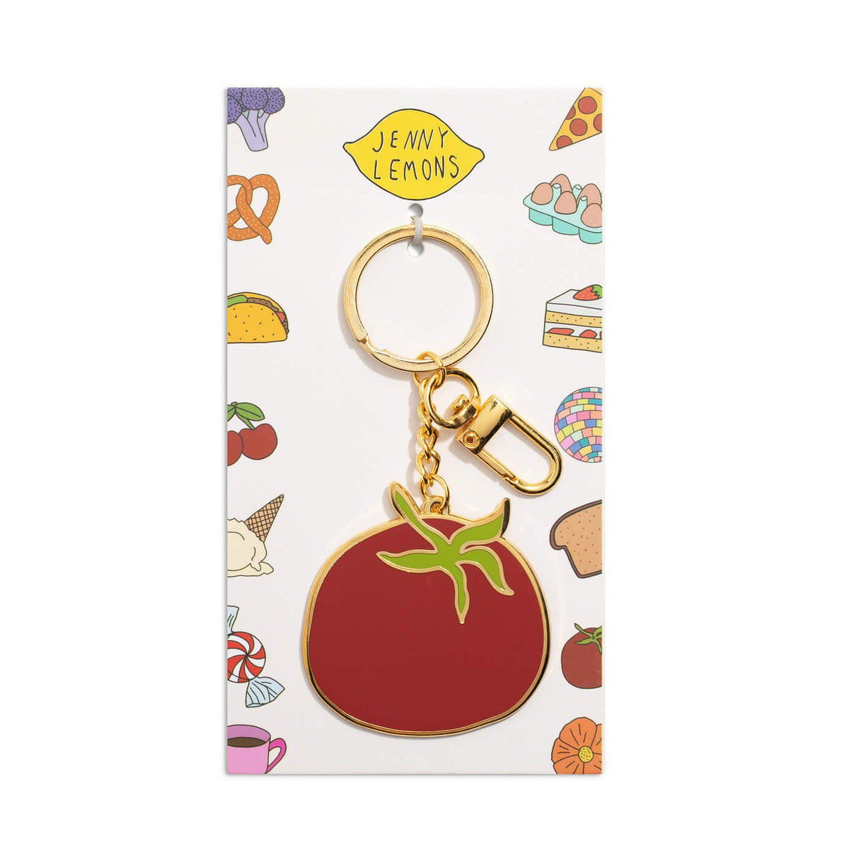Tomato Enamel Bag Charm & Keychain