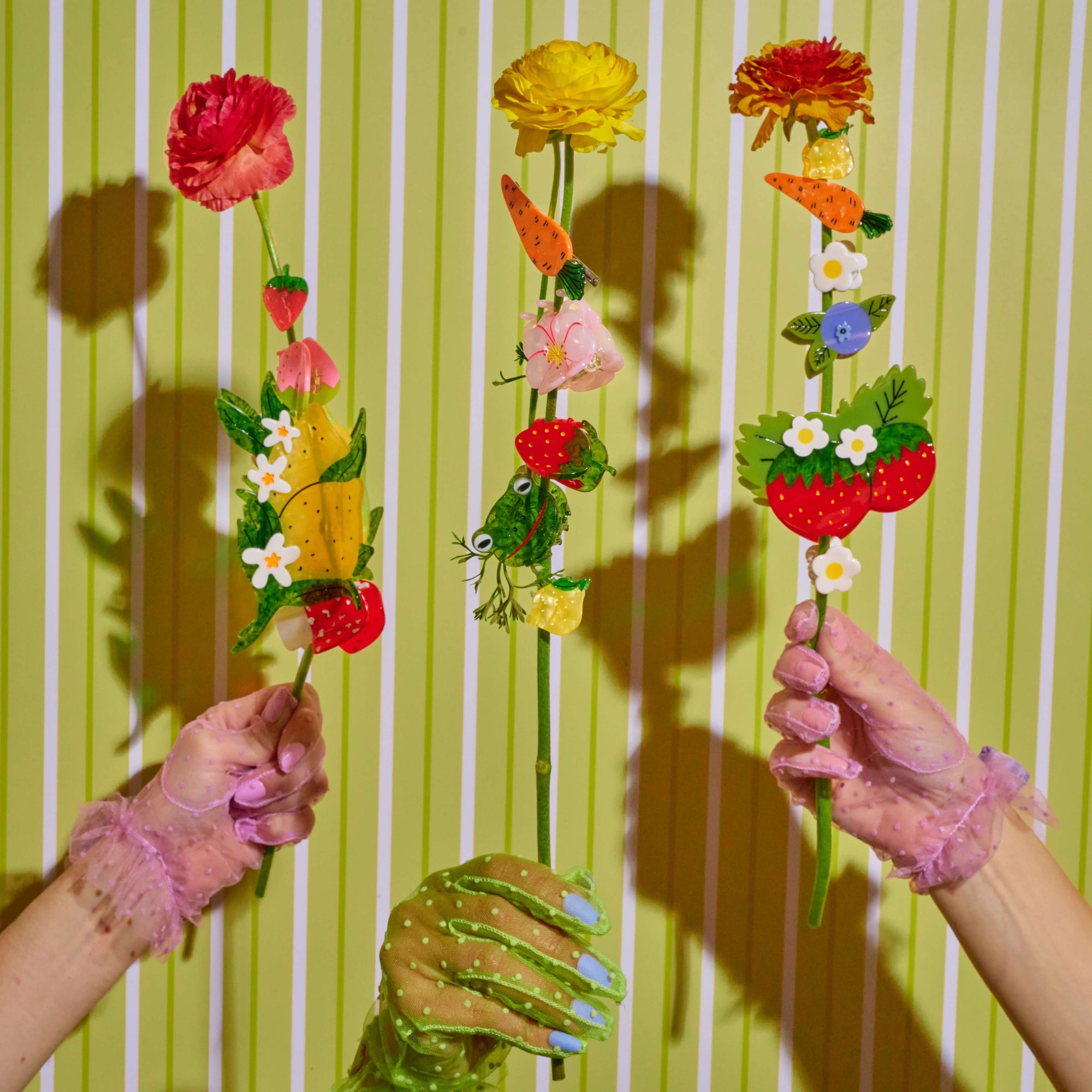 Carrot Alligator Hair Clip Set