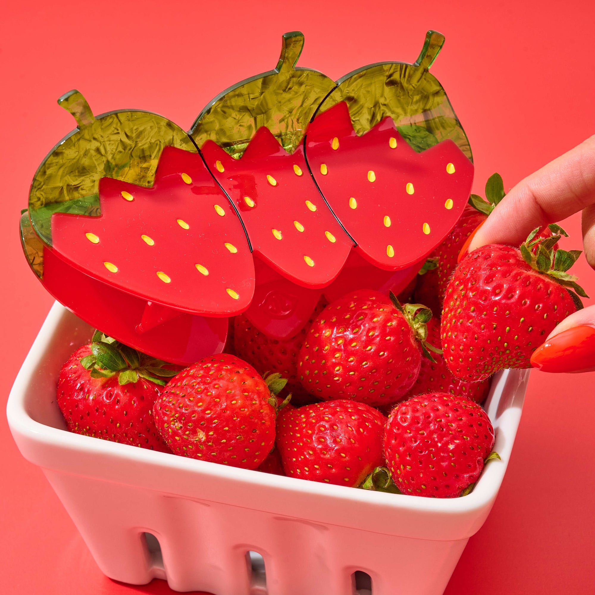XL Red Strawberry Hair Claw Clip