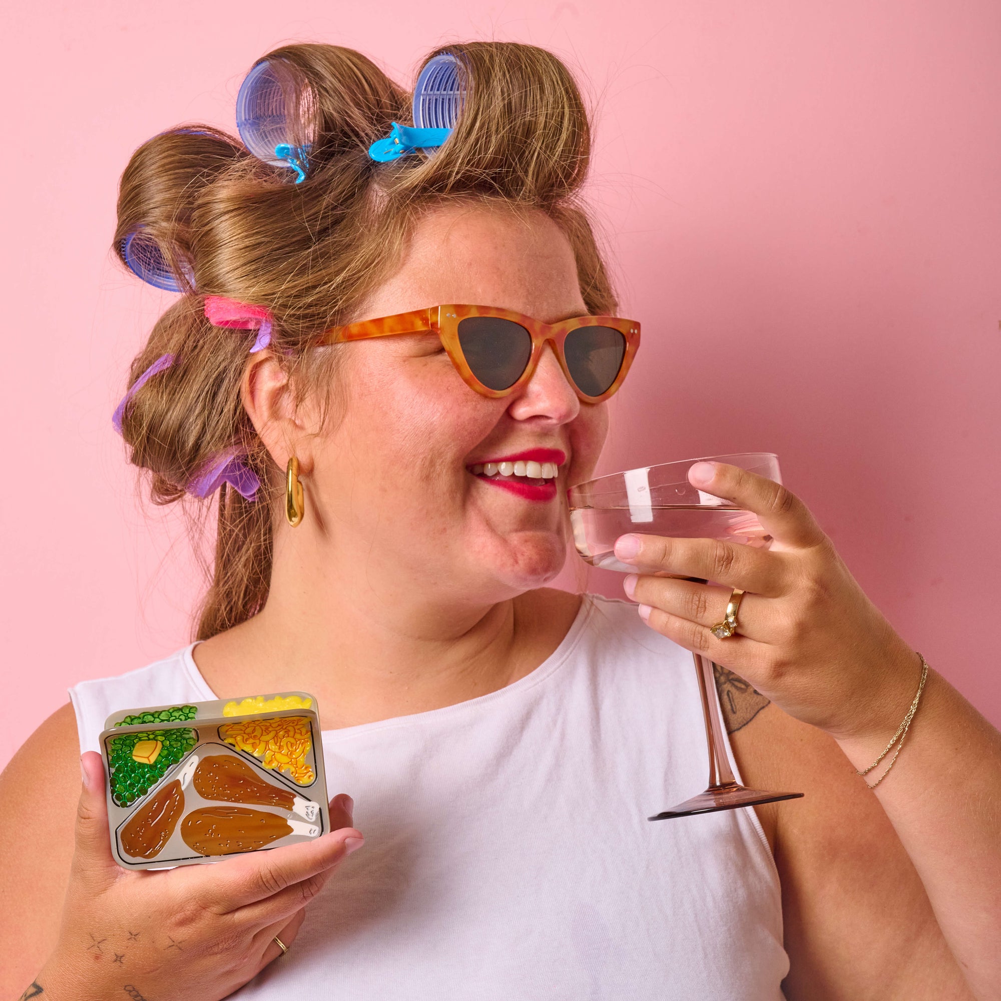 Large TV Dinner Hair Claw Clip