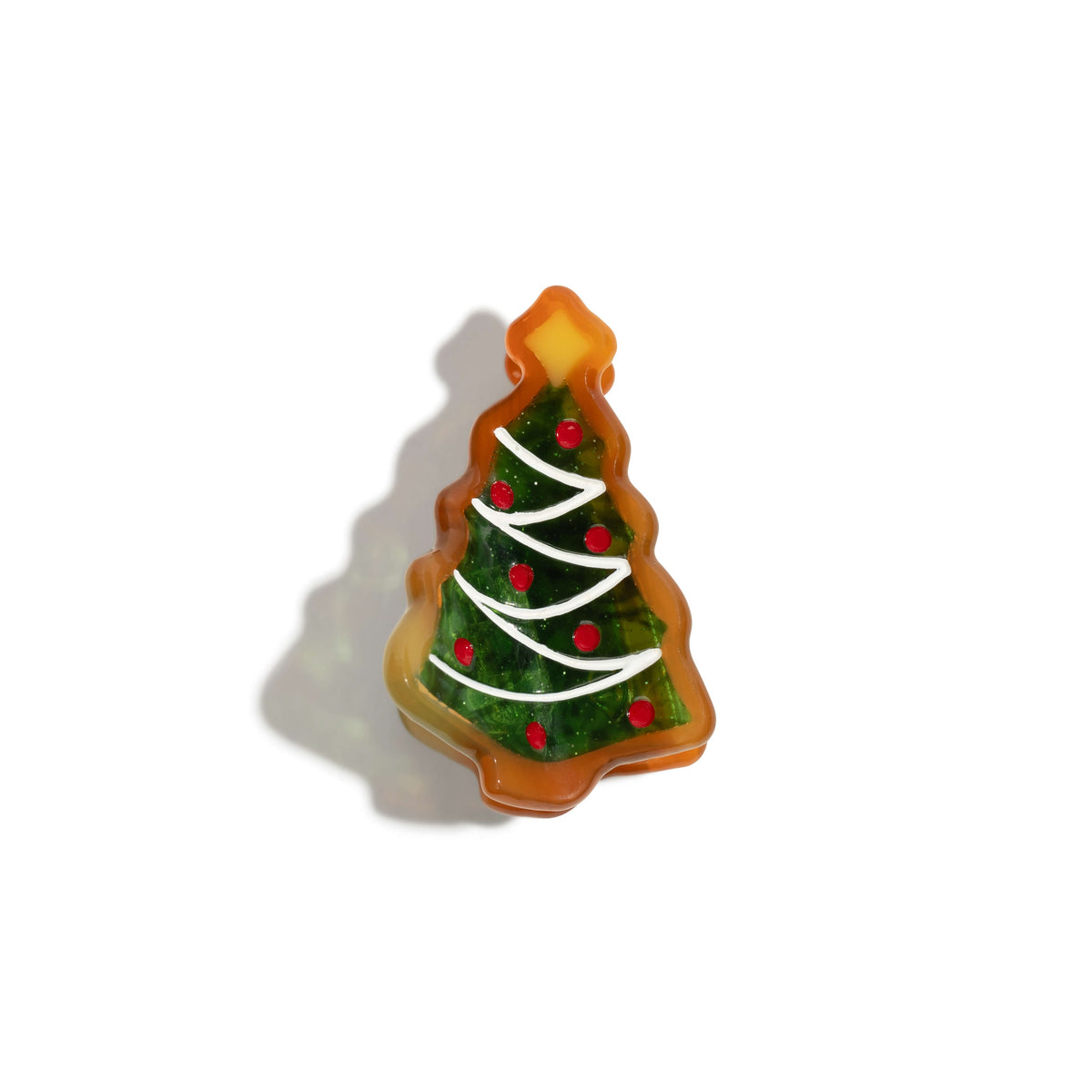 Mini Christmas Tree Holiday Cookie Hair Claw Clip