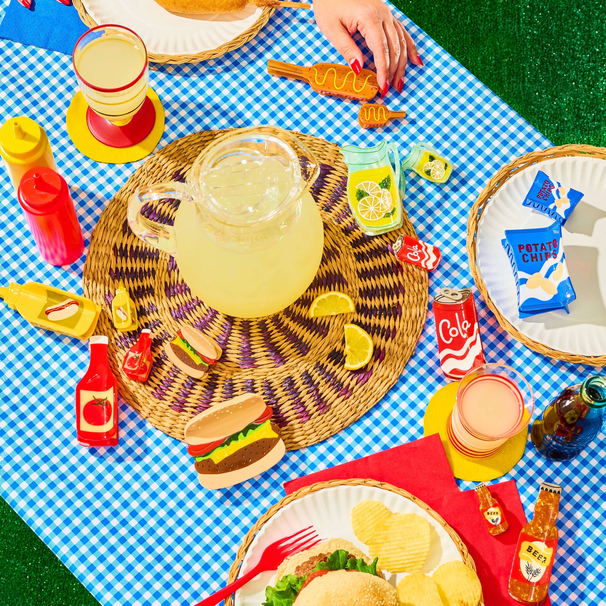 Mini Burger Hair Claw Clip