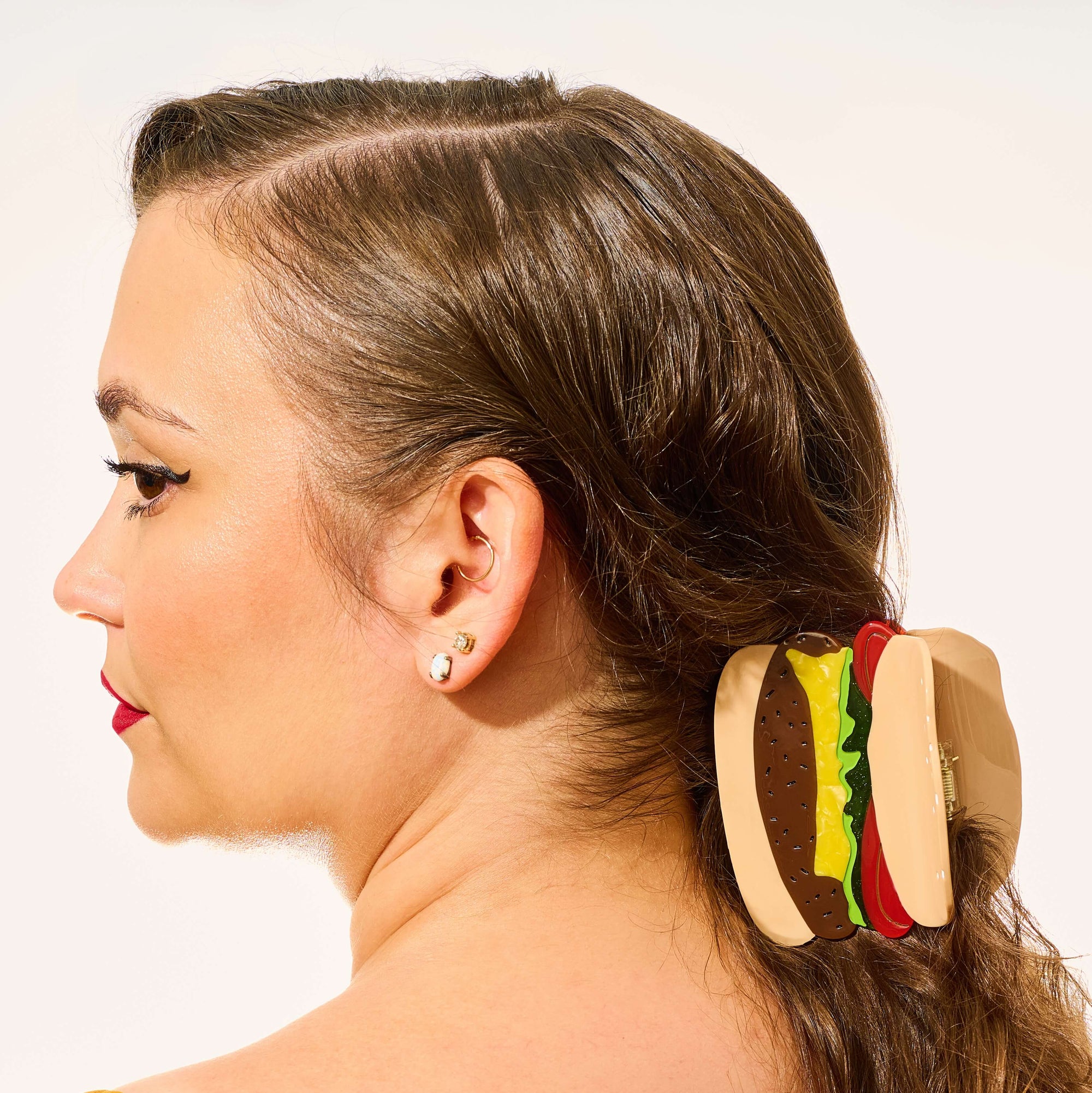 Large Burger Hair Claw Clip