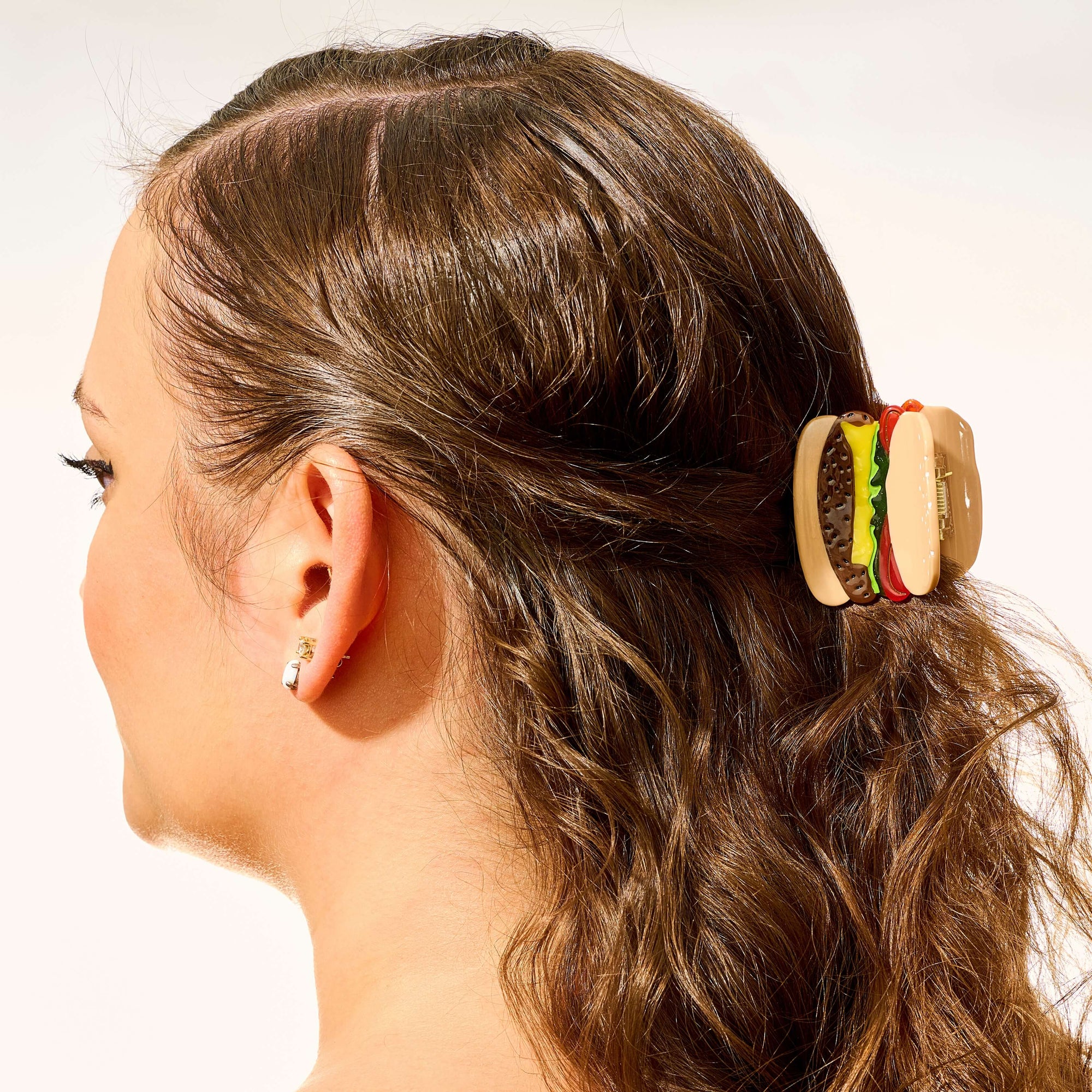 Mini Burger Hair Claw Clip